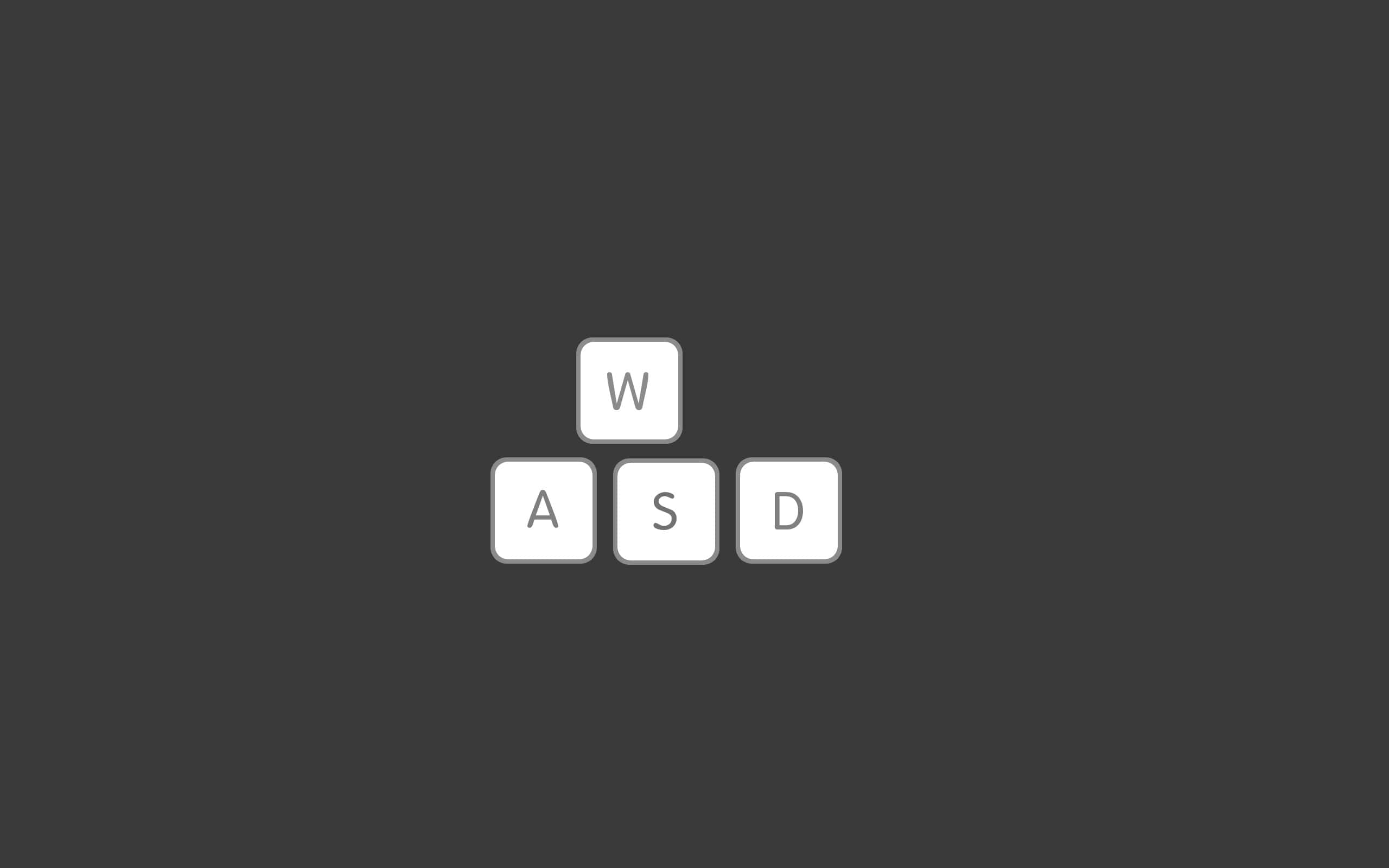 Pro Gamer, WASD, dark gray background, 2K Desktop Wallpaper