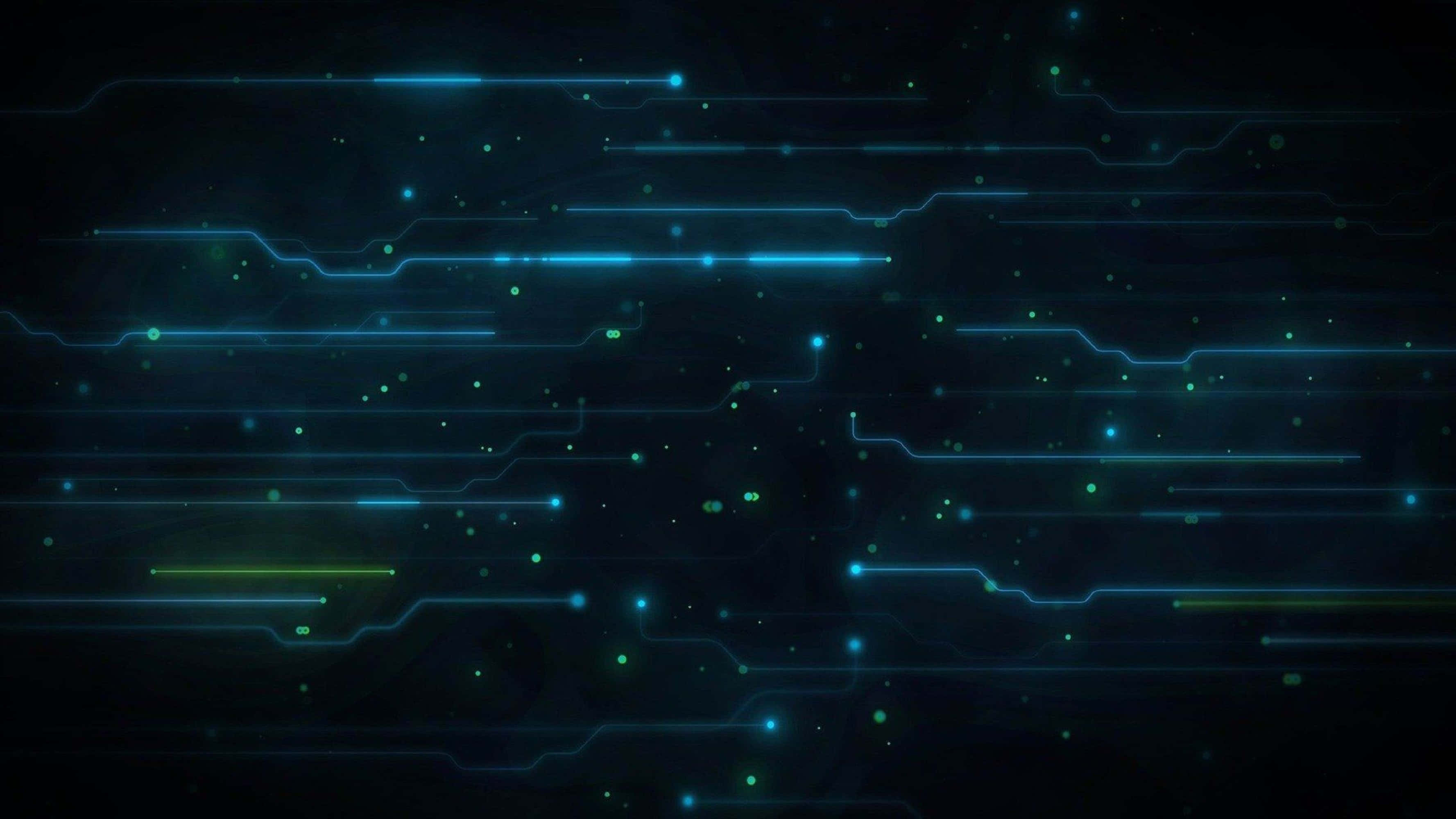 4K Processor, circuit board, glowing blue, 2K Desktop Wallpaper