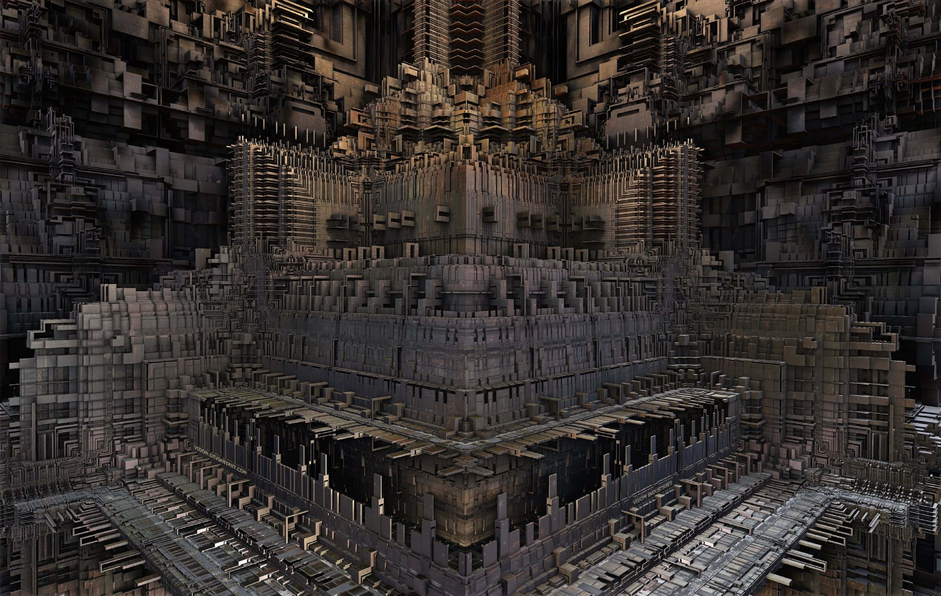 4K Processor, circuit board, fractal structure, 2K Desktop Wallpaper