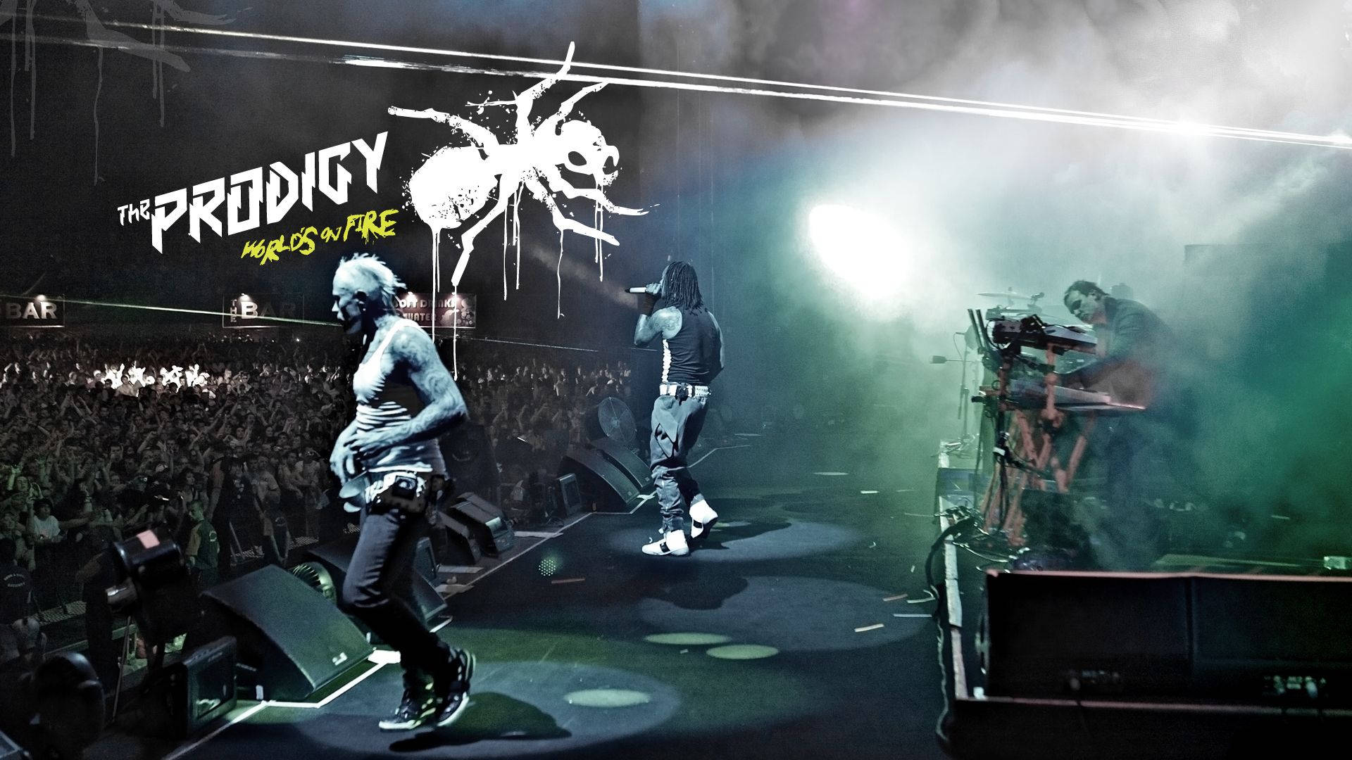 The Prodigy, concert, smoky stage, Full HD Desktop Wallpaper