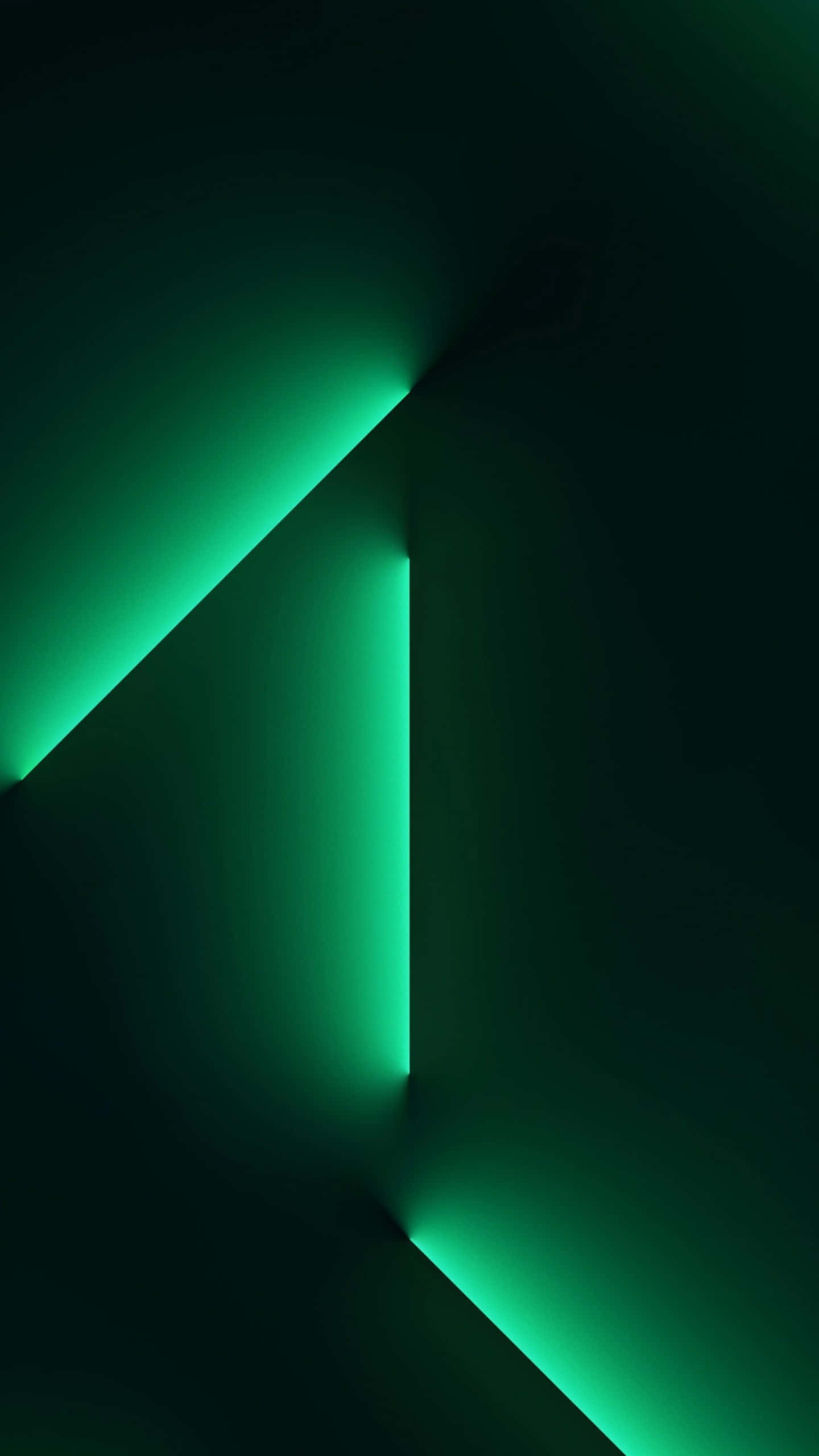 Professional iPhone, vibrant green neon light, deep darkness, 2K Phone Wallpaper