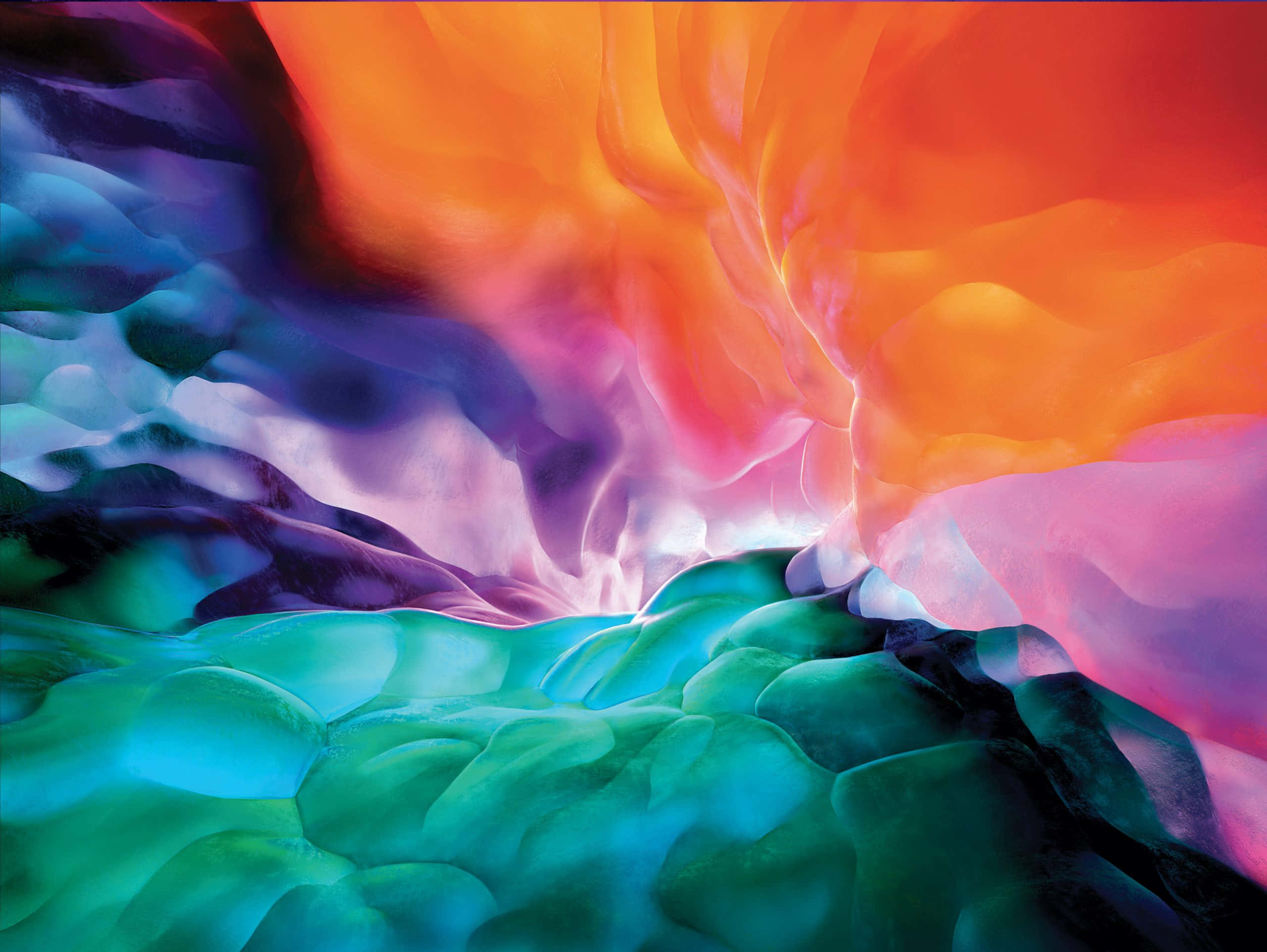 iPad Pro, orange, pink, 2K Desktop Wallpaper