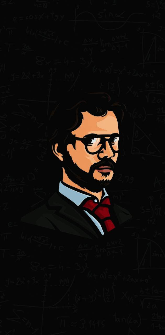 Professor Money Heist, bespectacled man, beard, HD Phone Wallpaper