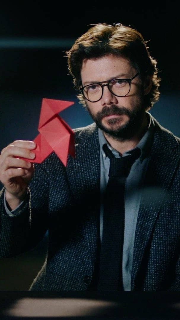 Professor, origami star, red, SD Phone Wallpaper