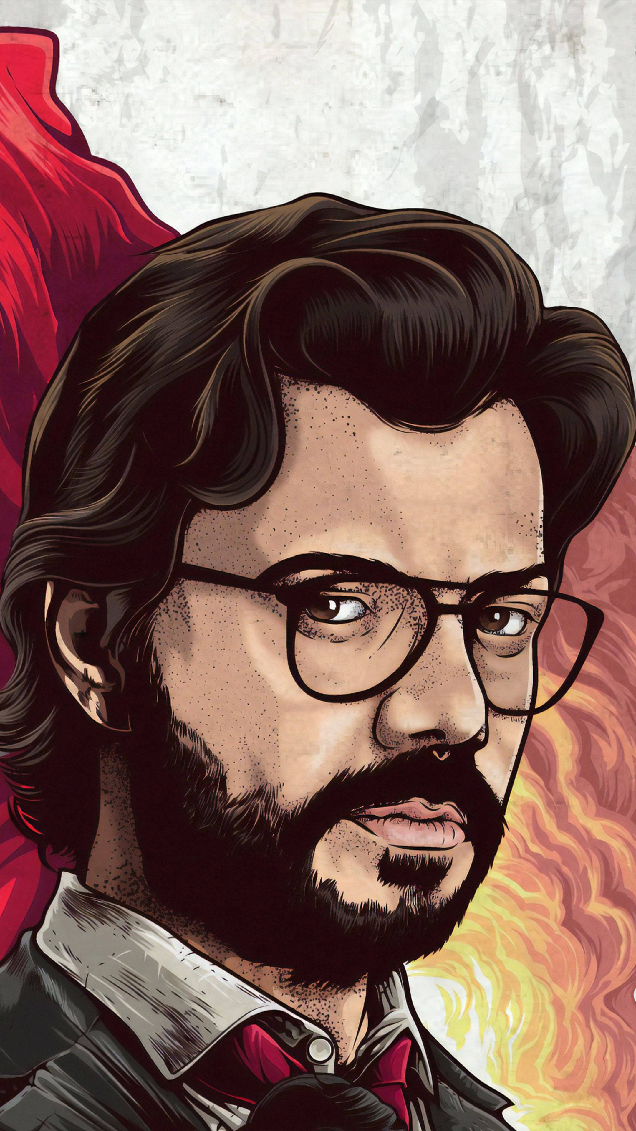 Professor, Money Heist, glasses, 4K Phone Wallpaper