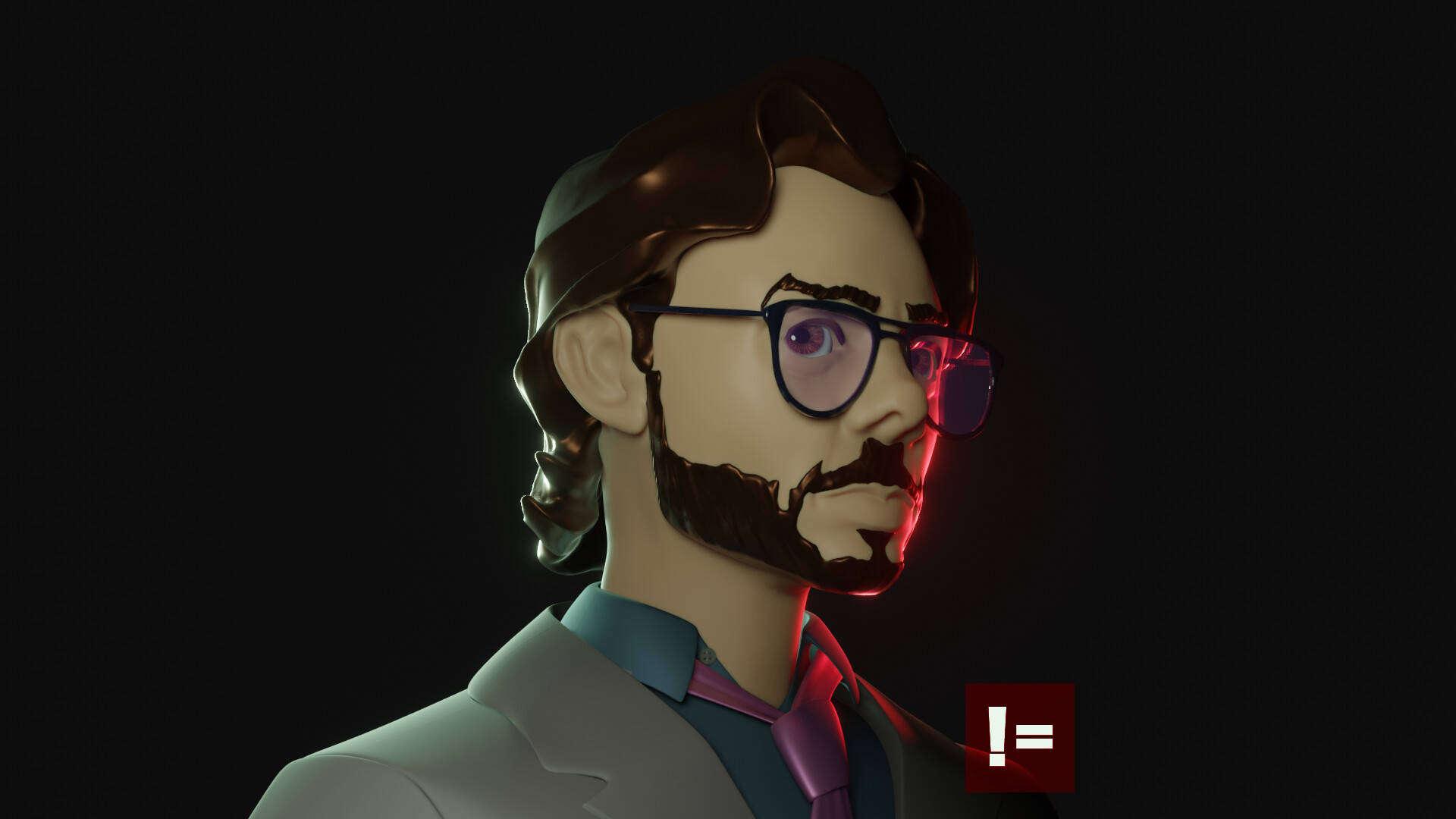 Professor Money Heist, 3D art, glasses, Full HD Desktop Wallpaper