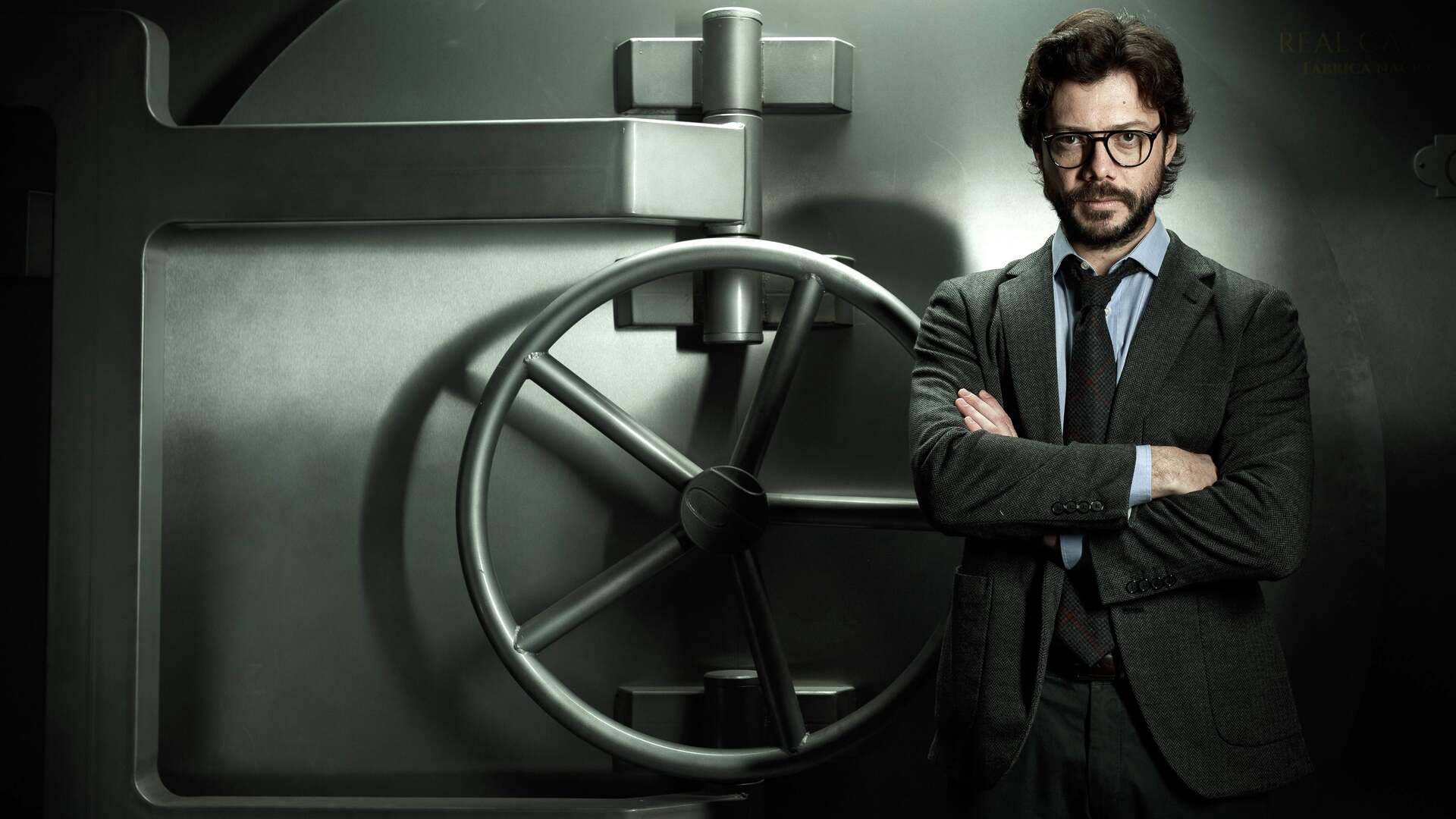 Professor Money Heist, vault, steel vault door, Full HD Desktop Wallpaper