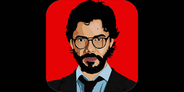 Professor Money Heist, red backdrop, bearded man, SD Desktop Wallpaper