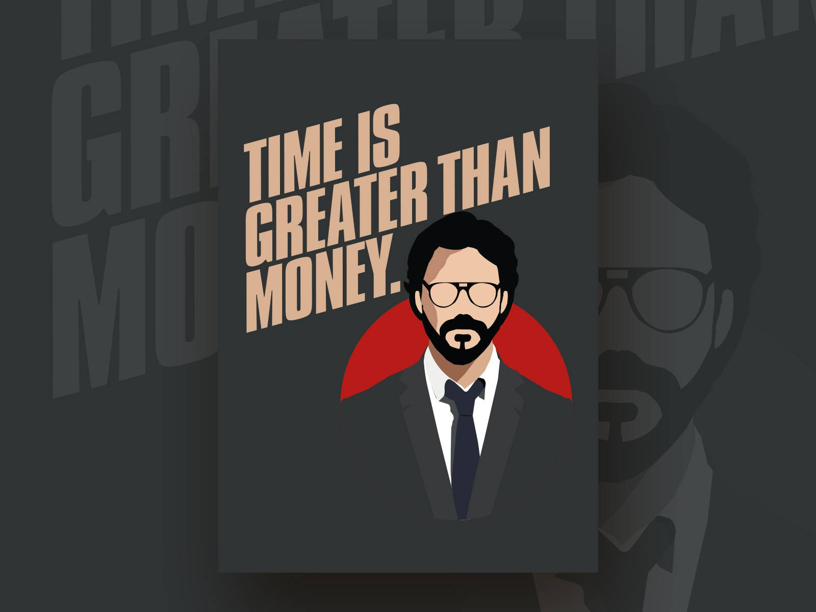 Professor money heist, bearded man, suit, HD Desktop Wallpaper