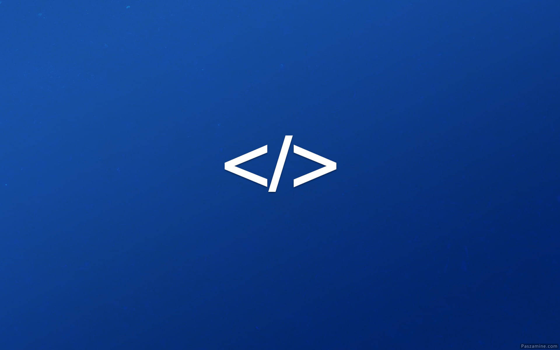 HTML tag, deep blue gradient, white, Full HD Desktop Wallpaper