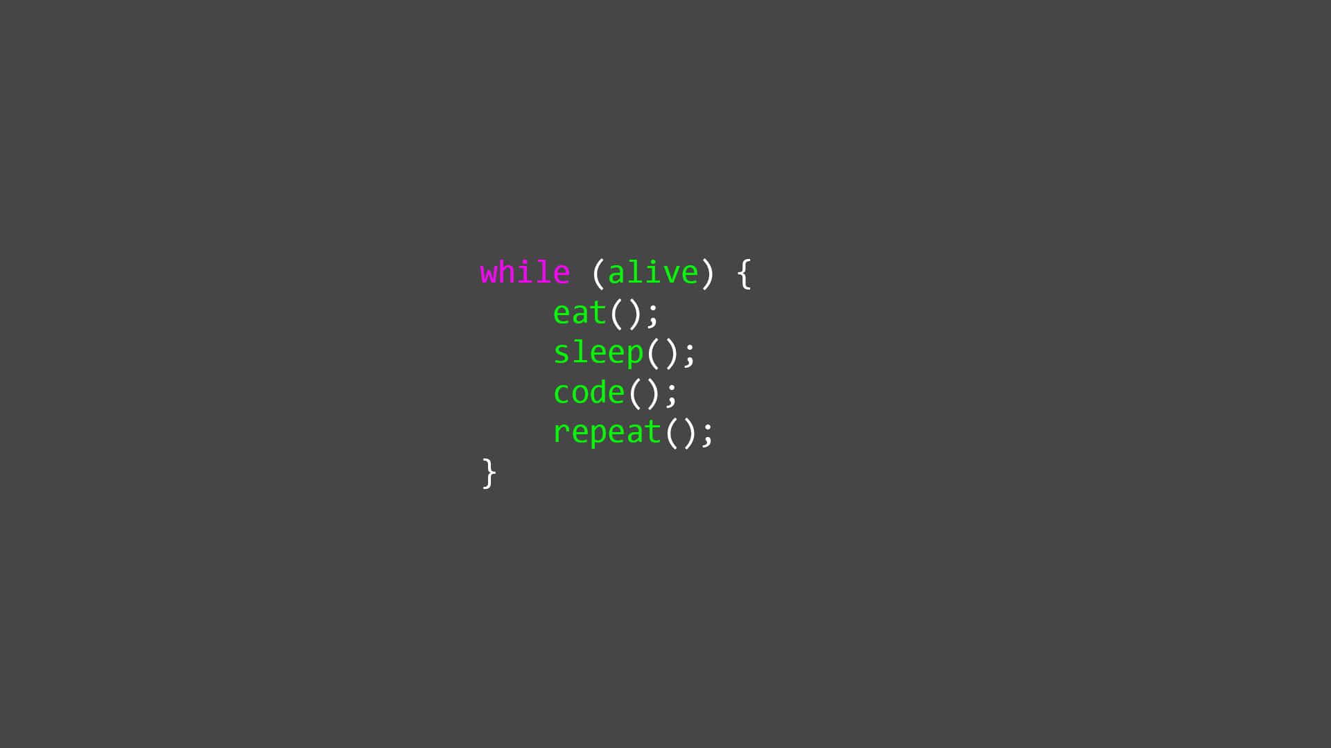 programming code quote, vibrant colors, dark gray background, Full HD Desktop Wallpaper