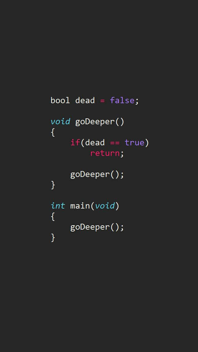 C++, recursive function, syntax-highlighted, SD Phone Wallpaper