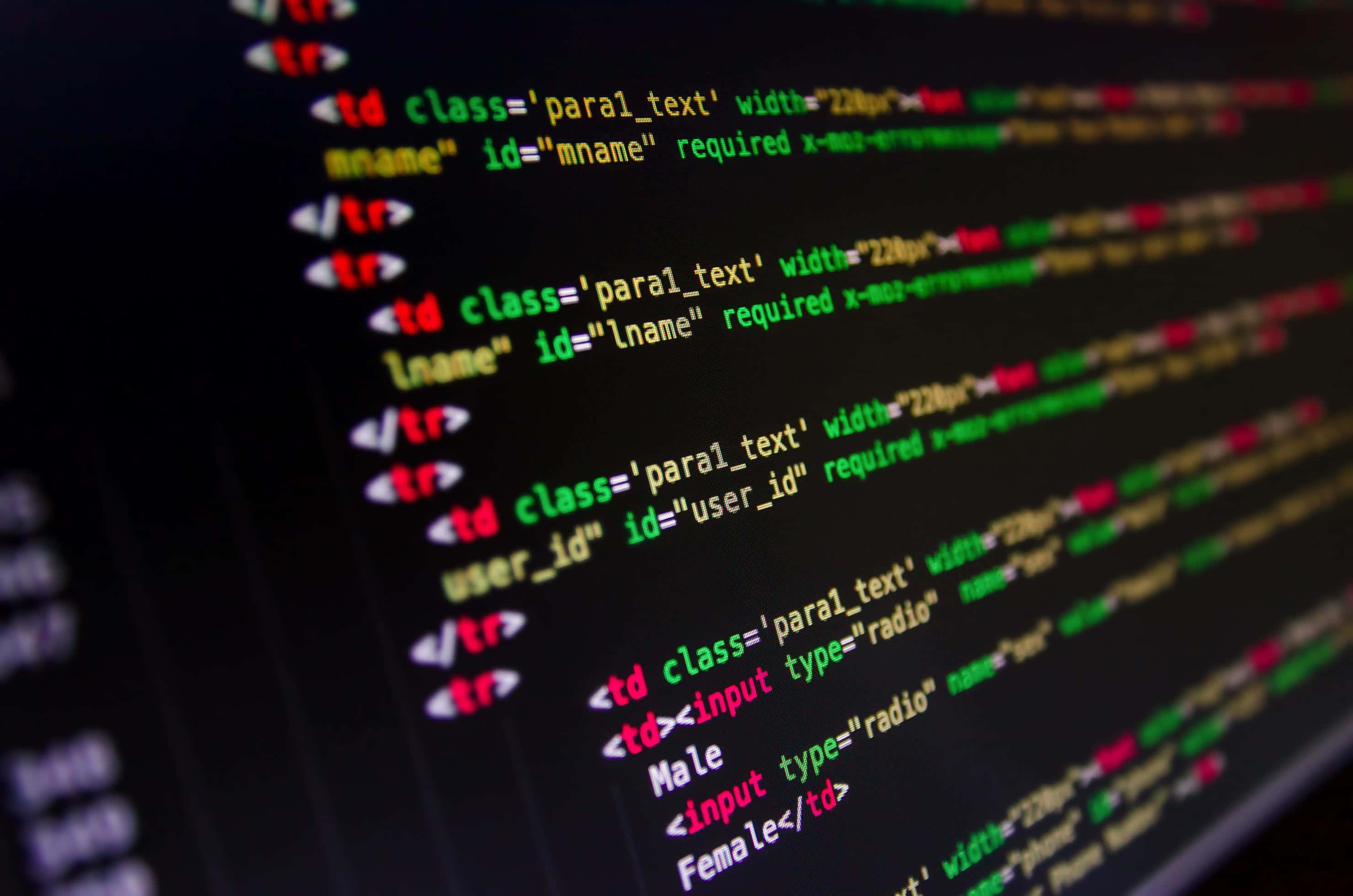 HTML, CSS, glowing colorful, 2K Desktop Wallpaper