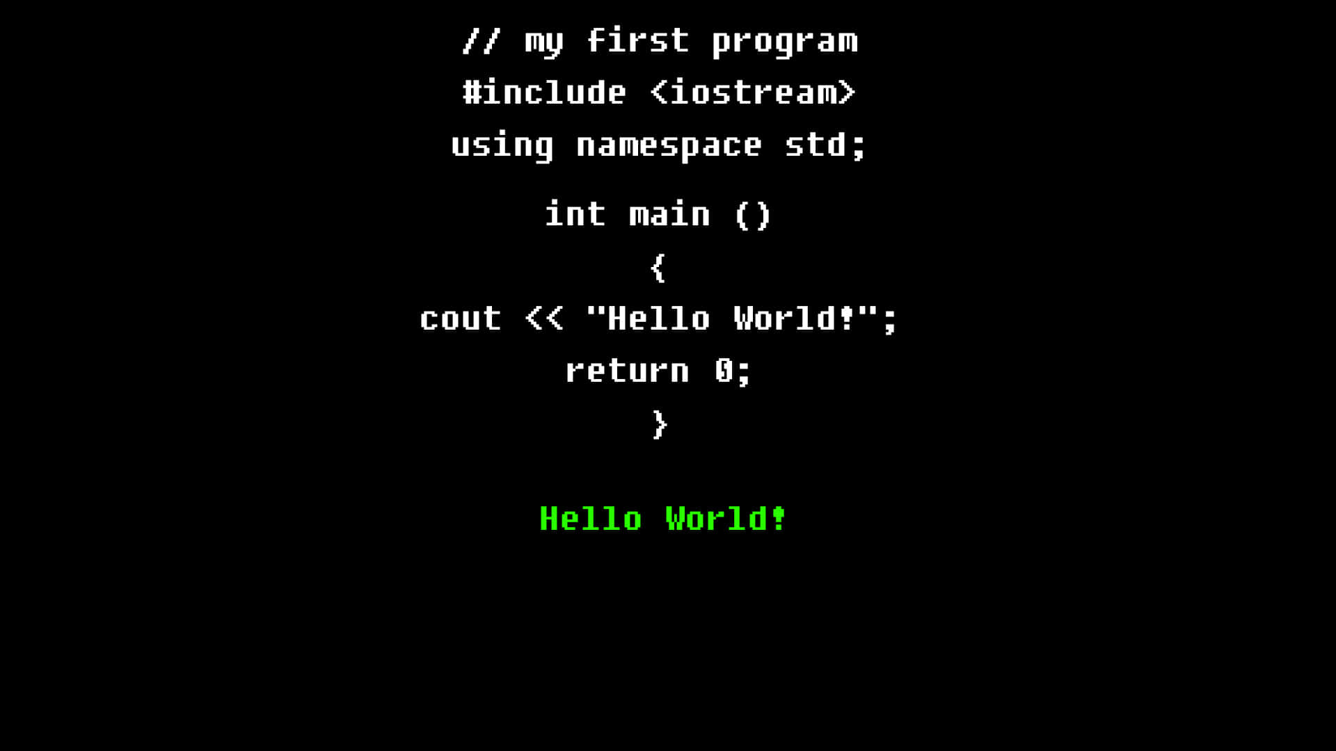 C++, Hello World, white text, Full HD Desktop Wallpaper