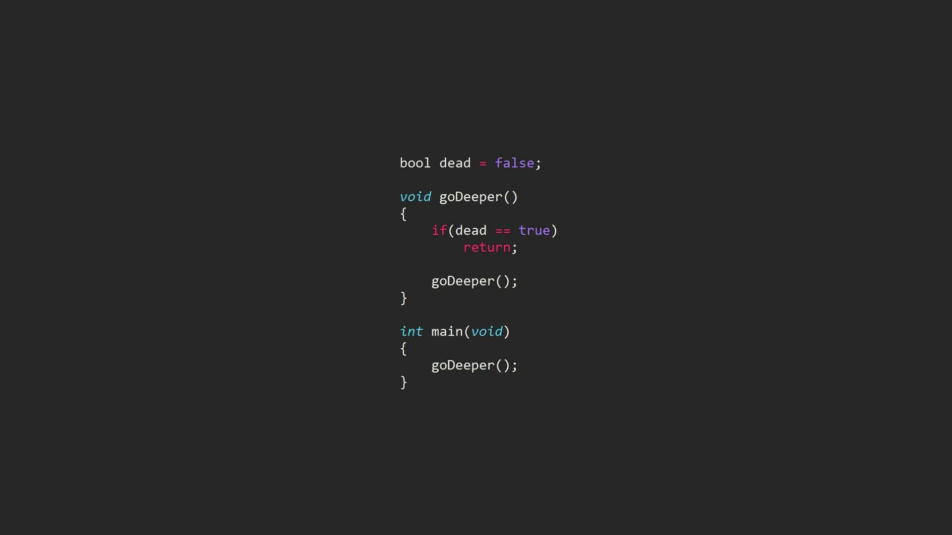 C++, recursive function, syntax-highlighted, Full HD Desktop Wallpaper