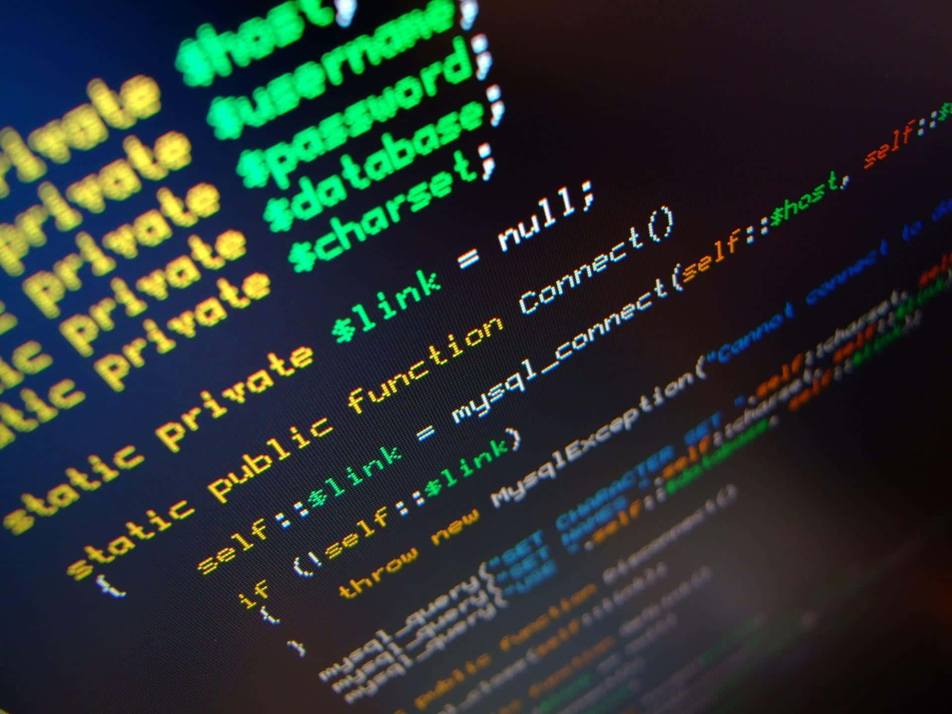 PHP, glowing green, yellow, Full HD Desktop Wallpaper