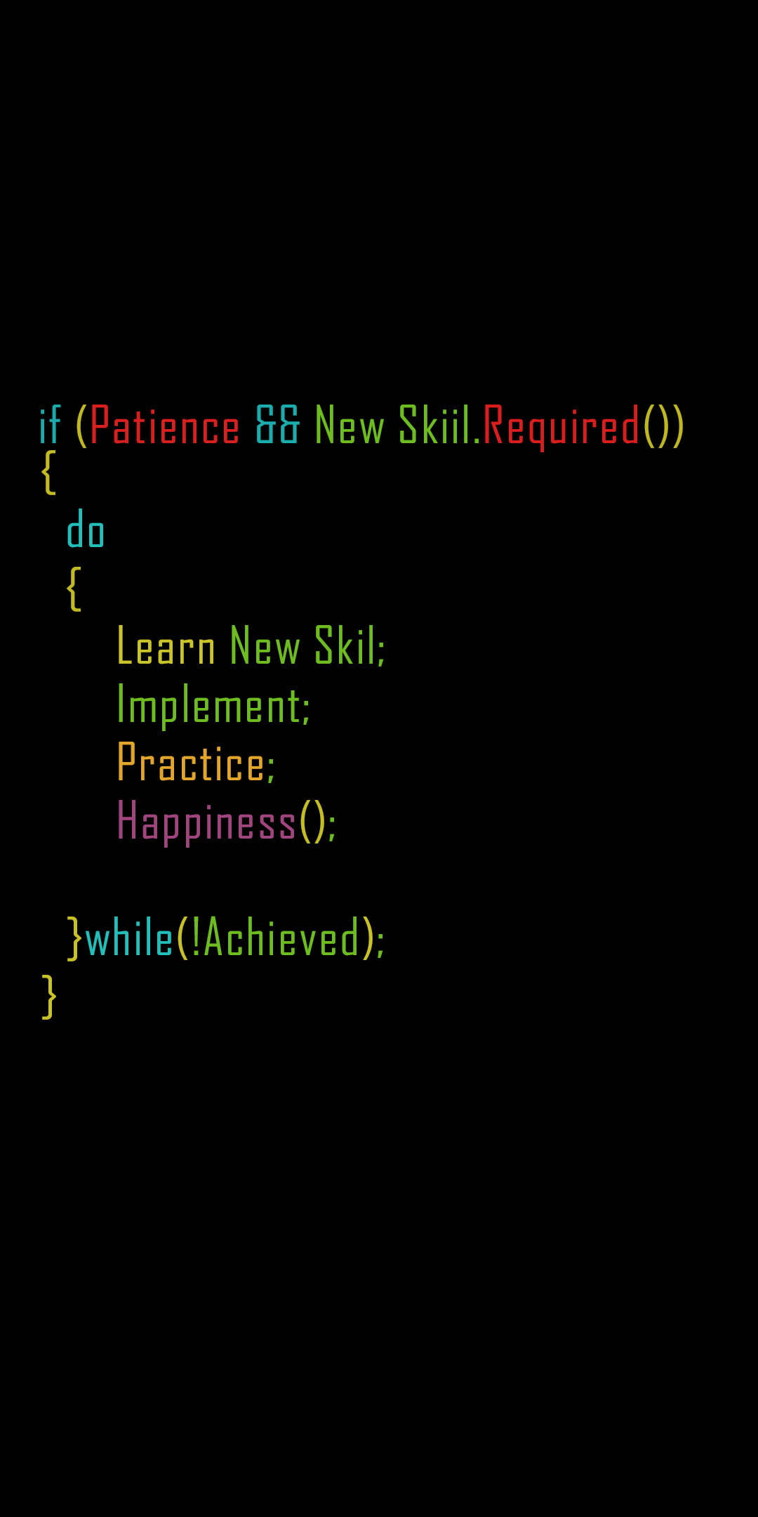 Programming iPhone, black background, colorful code, Full HD Phone Wallpaper