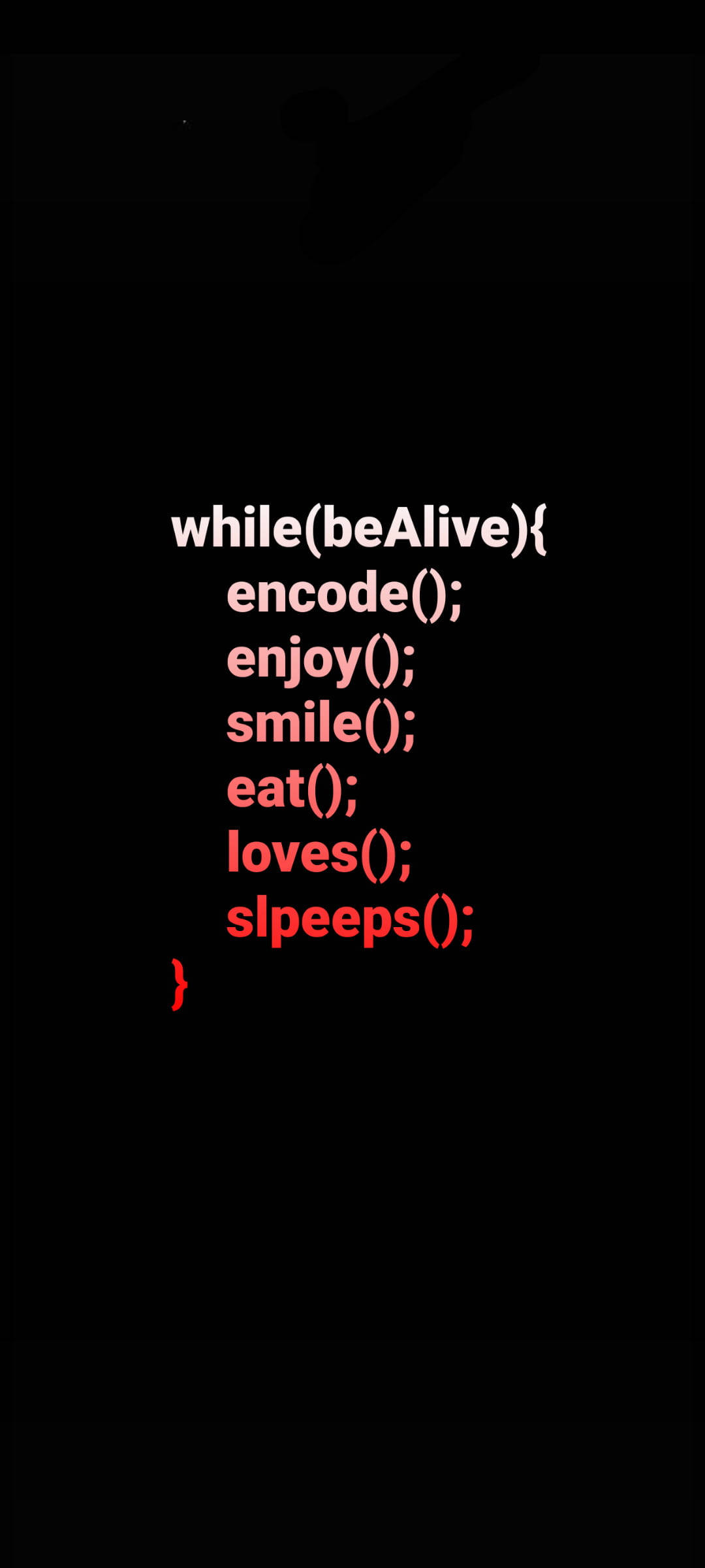 Programming iPhone, beAlive, glowing red and white code, Full HD Phone Wallpaper