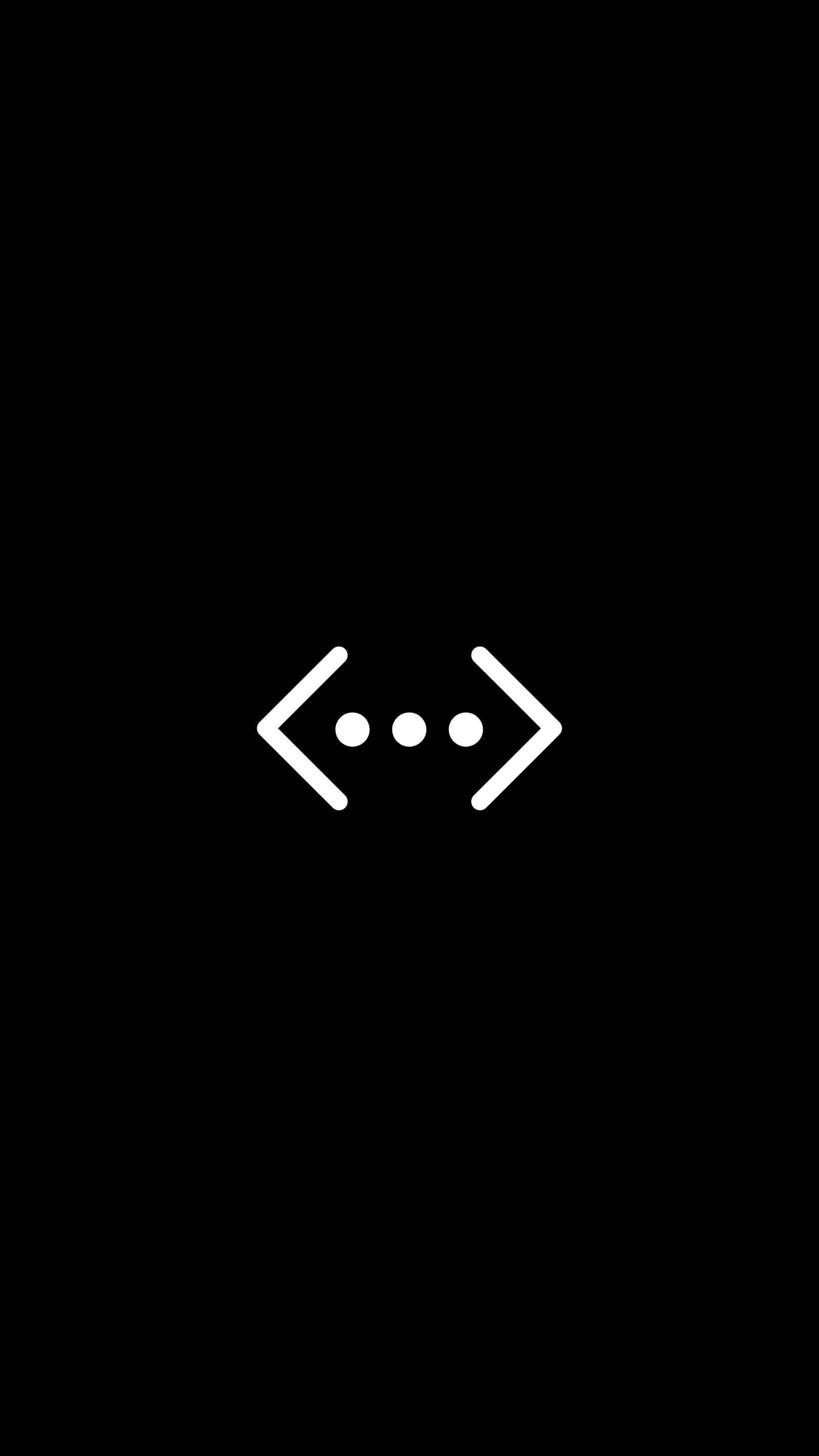 Programming iPhone, three dots, coding brackets, 2K Phone Wallpaper