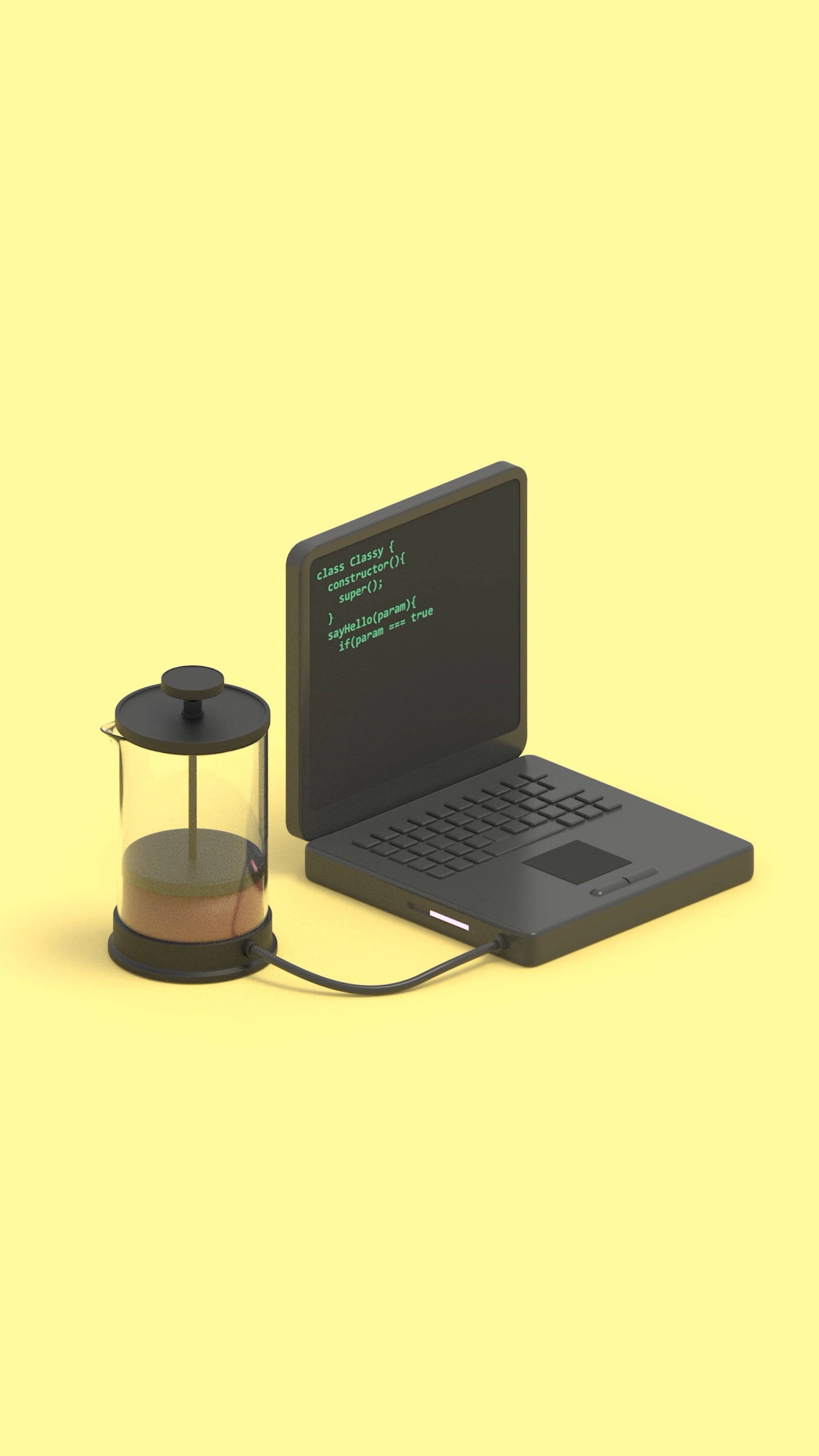 iPhone, laptop, code, 2K Phone Wallpaper