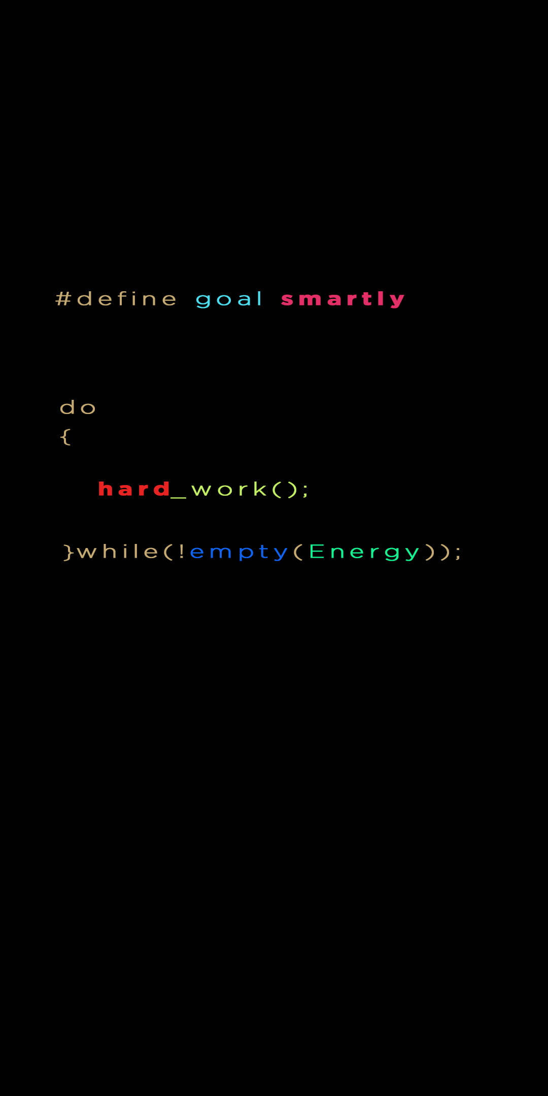 Programming iPhone, black background, colorful code text, Full HD Phone Wallpaper