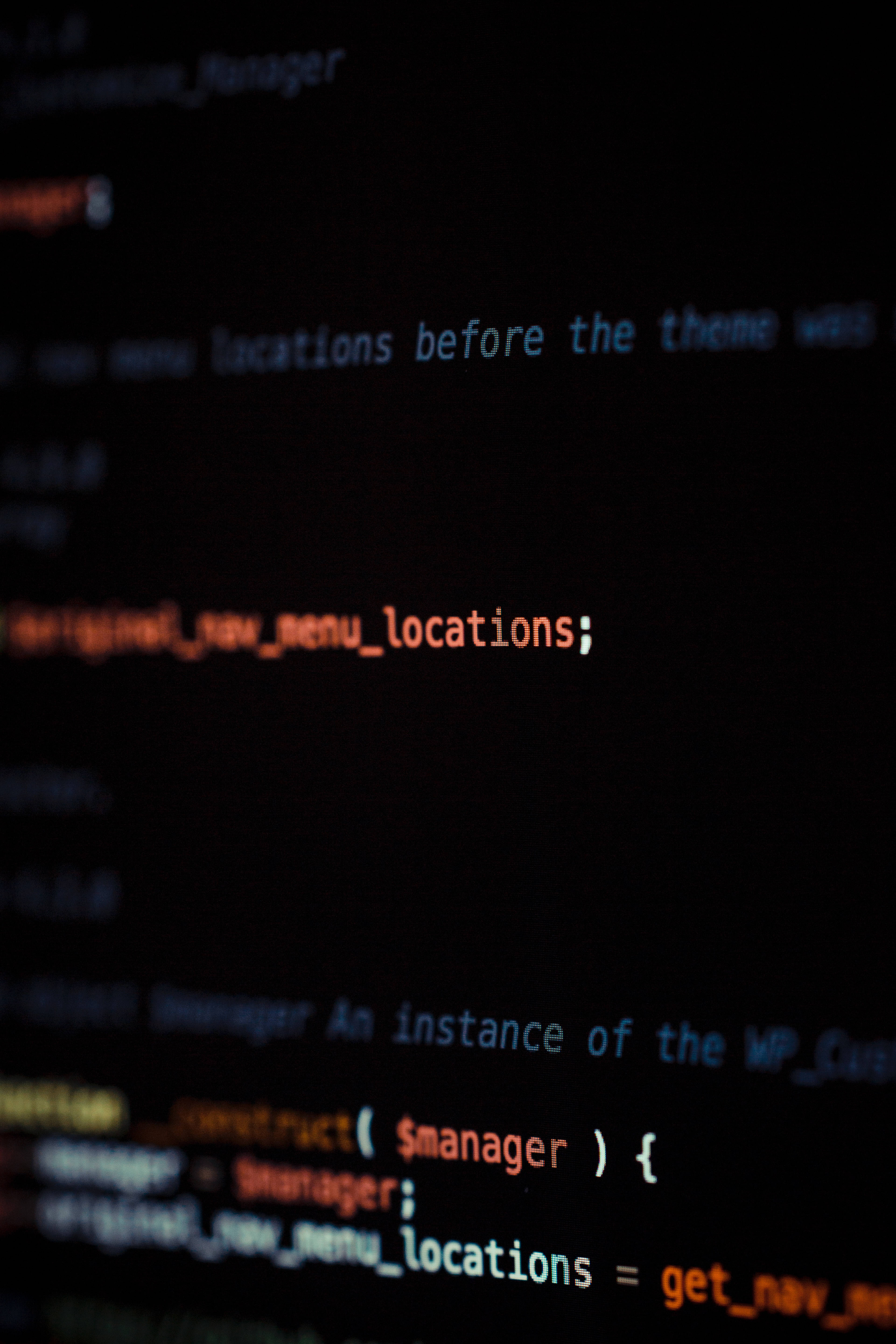 glowing code, deep black background, programmer's workspace, 5K Phone Wallpaper