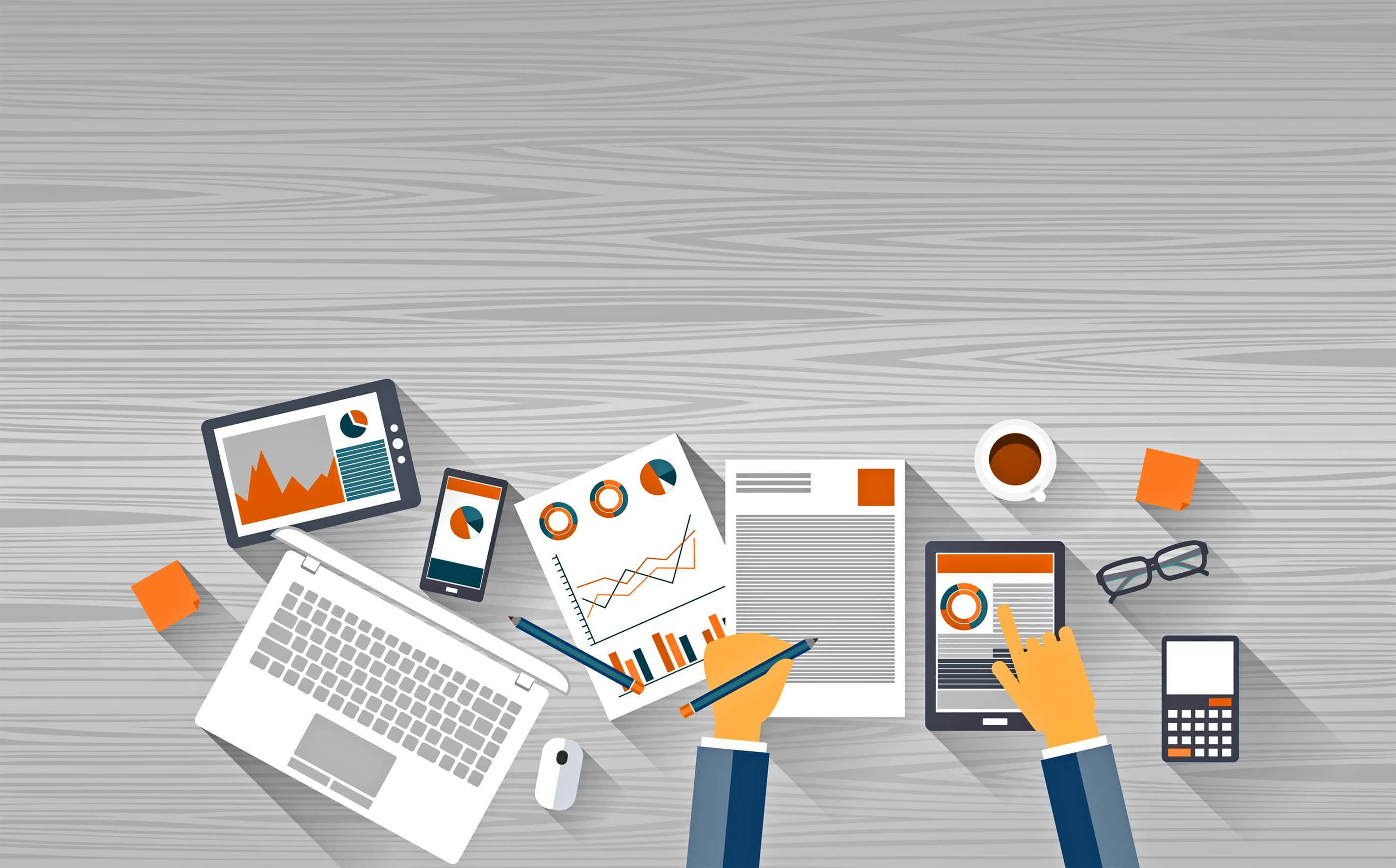 Project Management, laptops, tablets, 2K Desktop Wallpaper