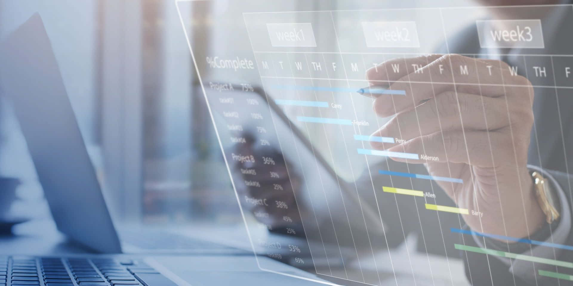 Project Management, digital project timeline, laptop, Full HD Desktop Wallpaper