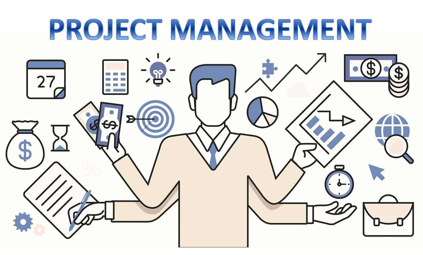 project management, vector icons, charts, HD Desktop Wallpaper