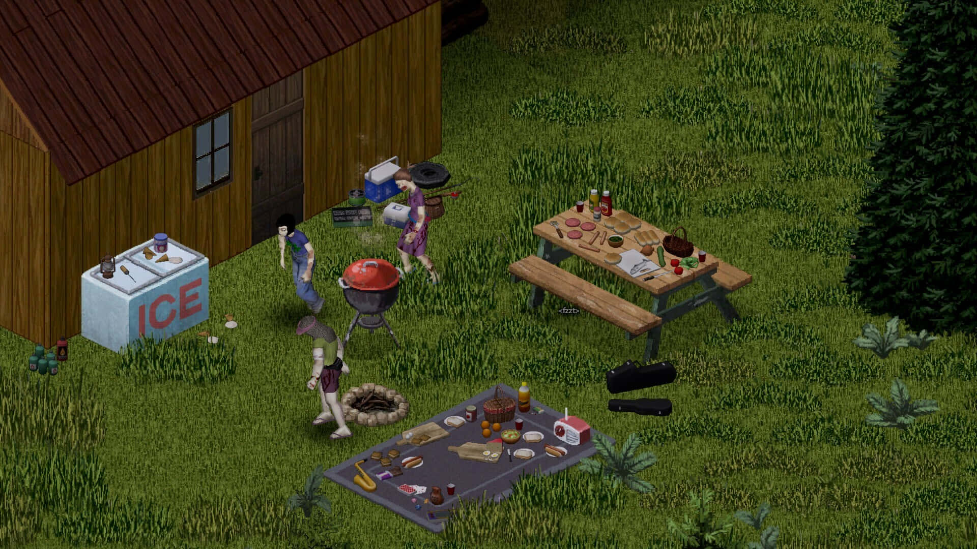 Project Zomboid, backyard barbecue, grill, Full HD Desktop Wallpaper