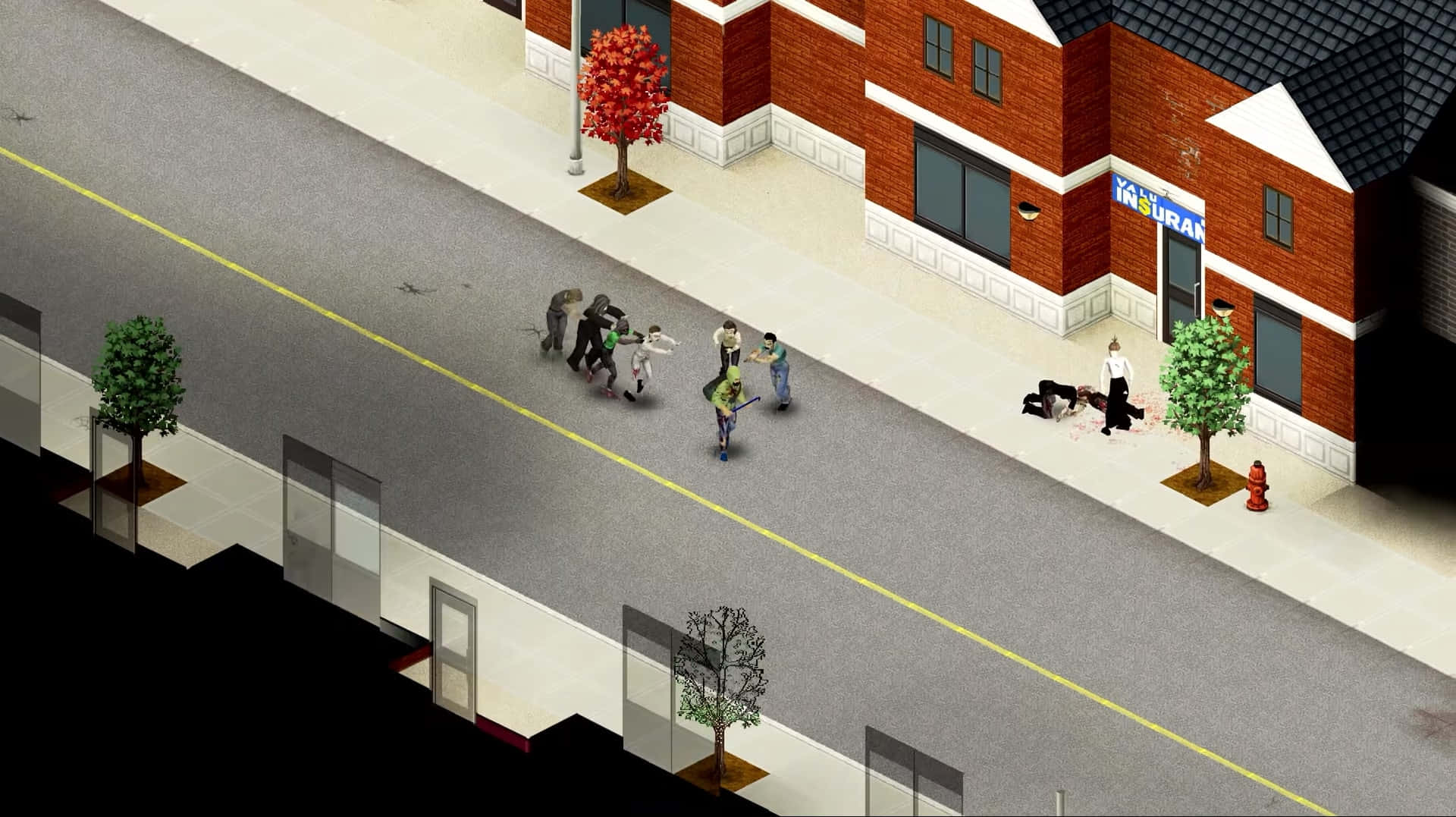 Project Zomboid, survivor encounter, isometric view, Full HD Desktop Wallpaper