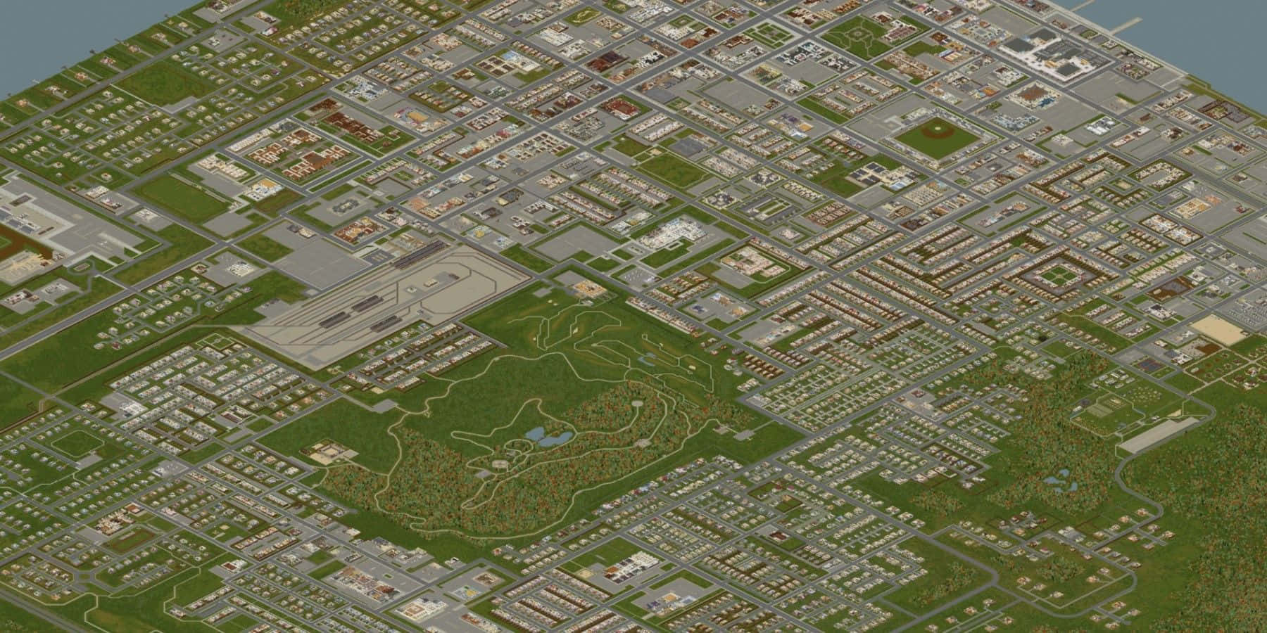 Project Zomboid, aerial view, cityscape, HD Desktop Wallpaper