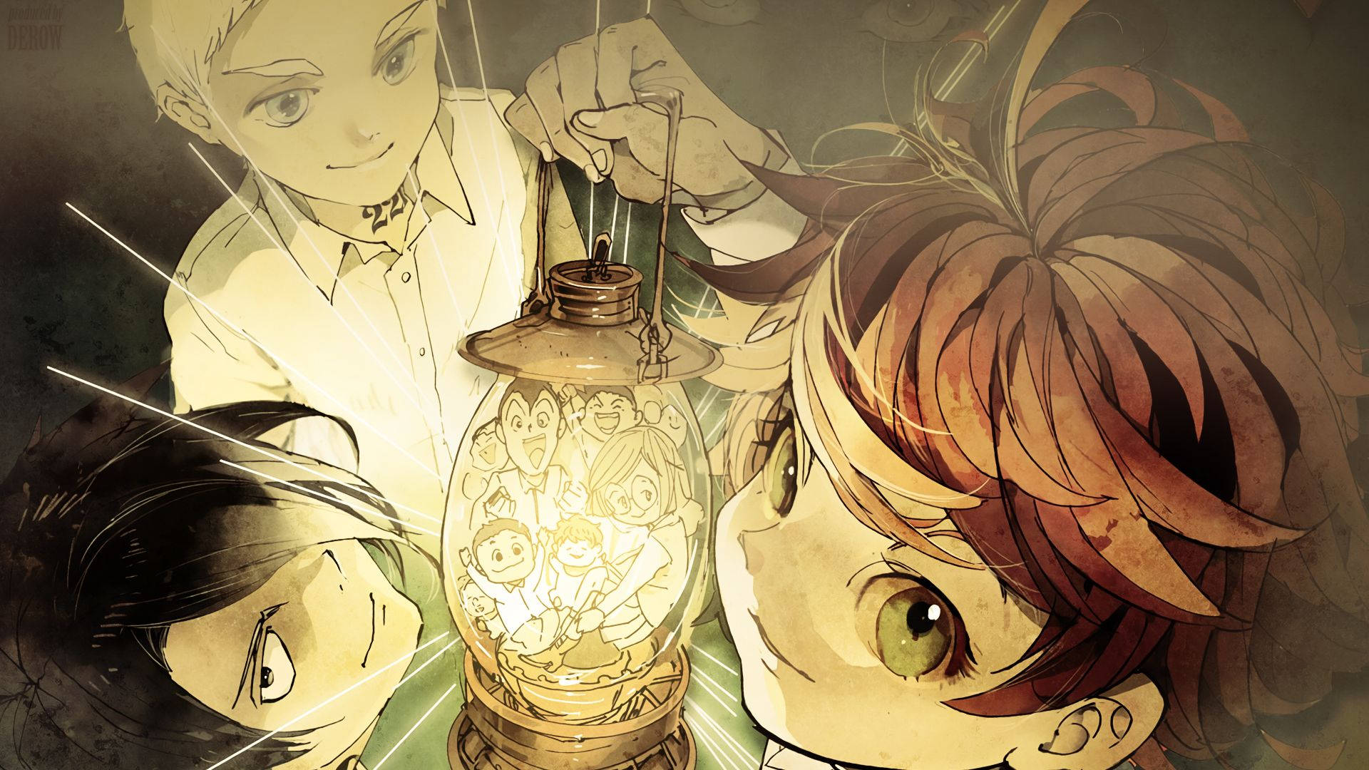 The Promised Neverland, children, anime characters, Full HD Desktop Wallpaper