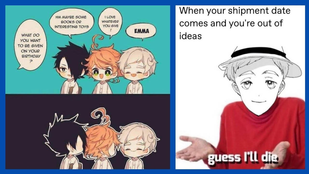 Promised Neverland, chibi characters, red shirt, HD Desktop Wallpaper