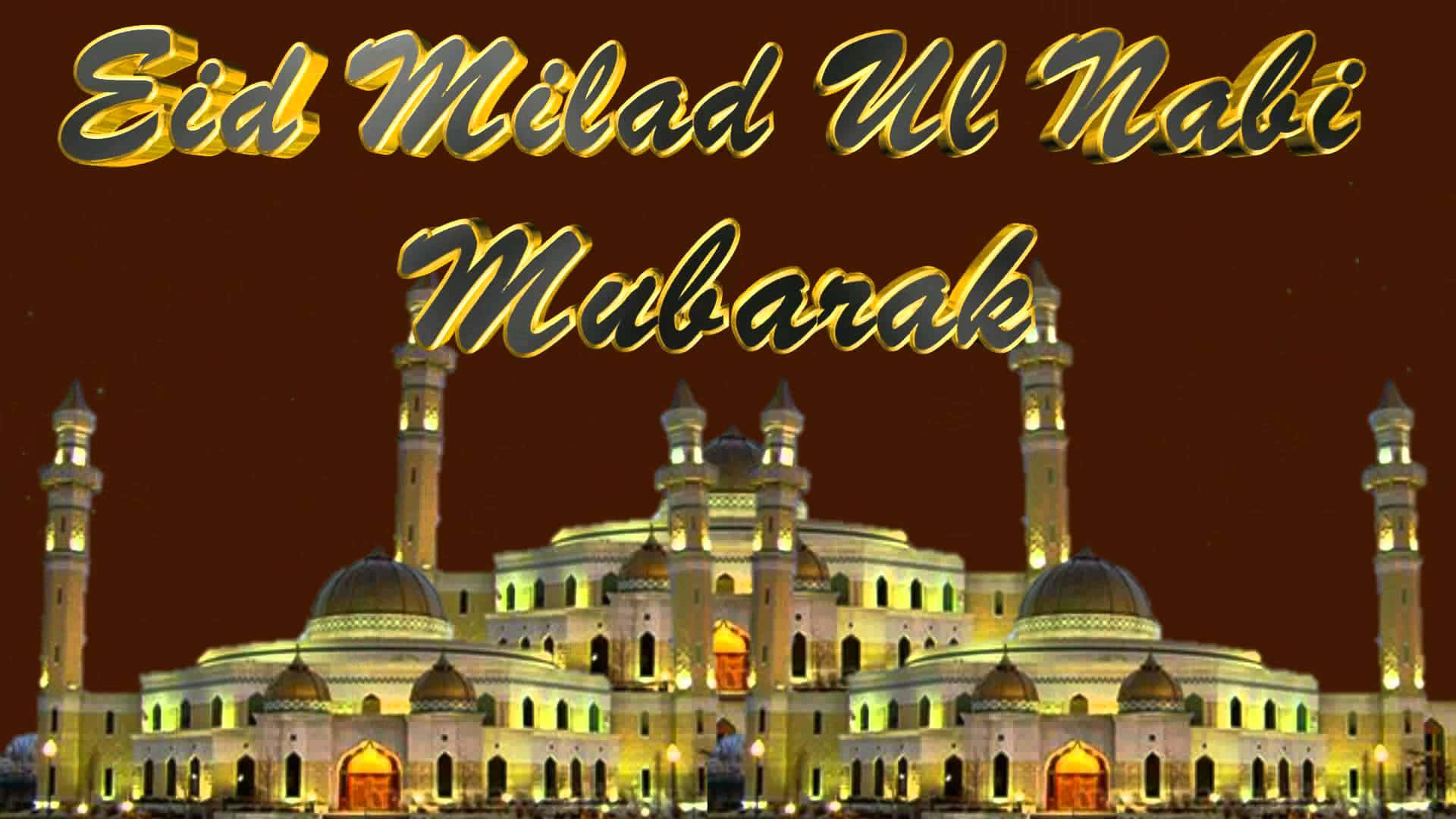 Prophet Muhammad's Birthday, illuminated mosque, domes, Full HD Desktop Wallpaper