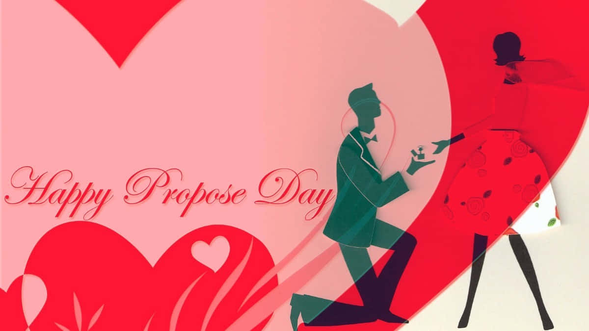 Gracious Proposal, vibrant red heart background, Happy Propose Day, SD Desktop Wallpaper