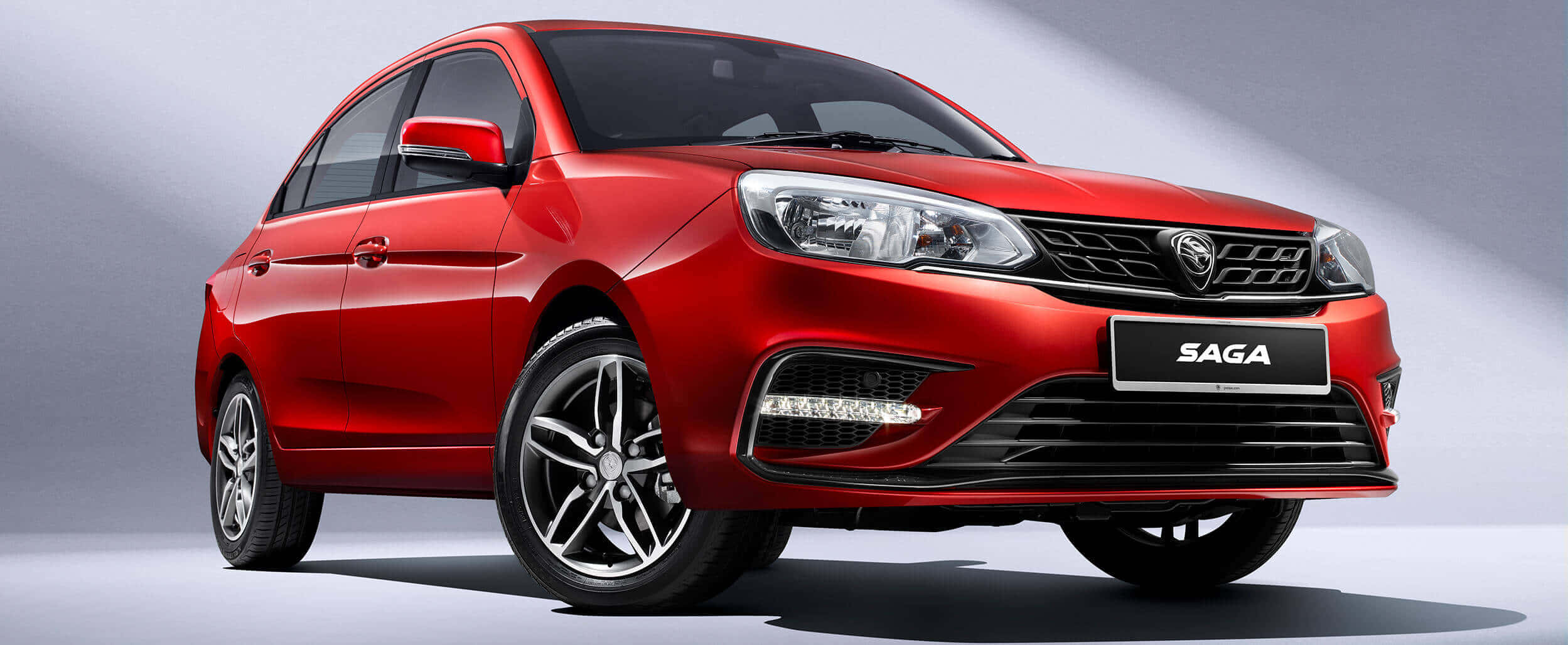 Proton Saga, glossy red, sleek headlights, Full HD Desktop Wallpaper