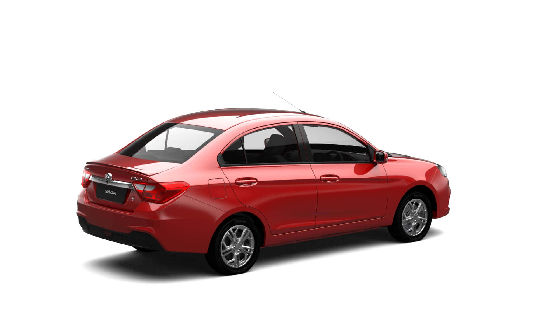 Proton Saga, glossy red, sedan, Full HD Desktop Wallpaper