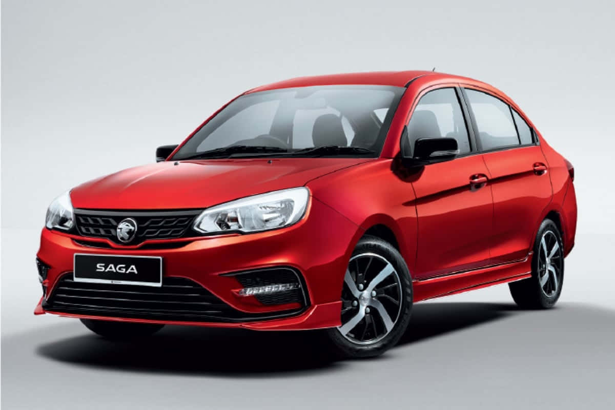 Proton Saga, red, glossy, SD Desktop Wallpaper