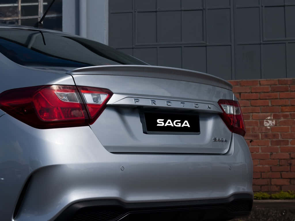 Proton Saga, silver, taillights emblem, SD Desktop Wallpaper