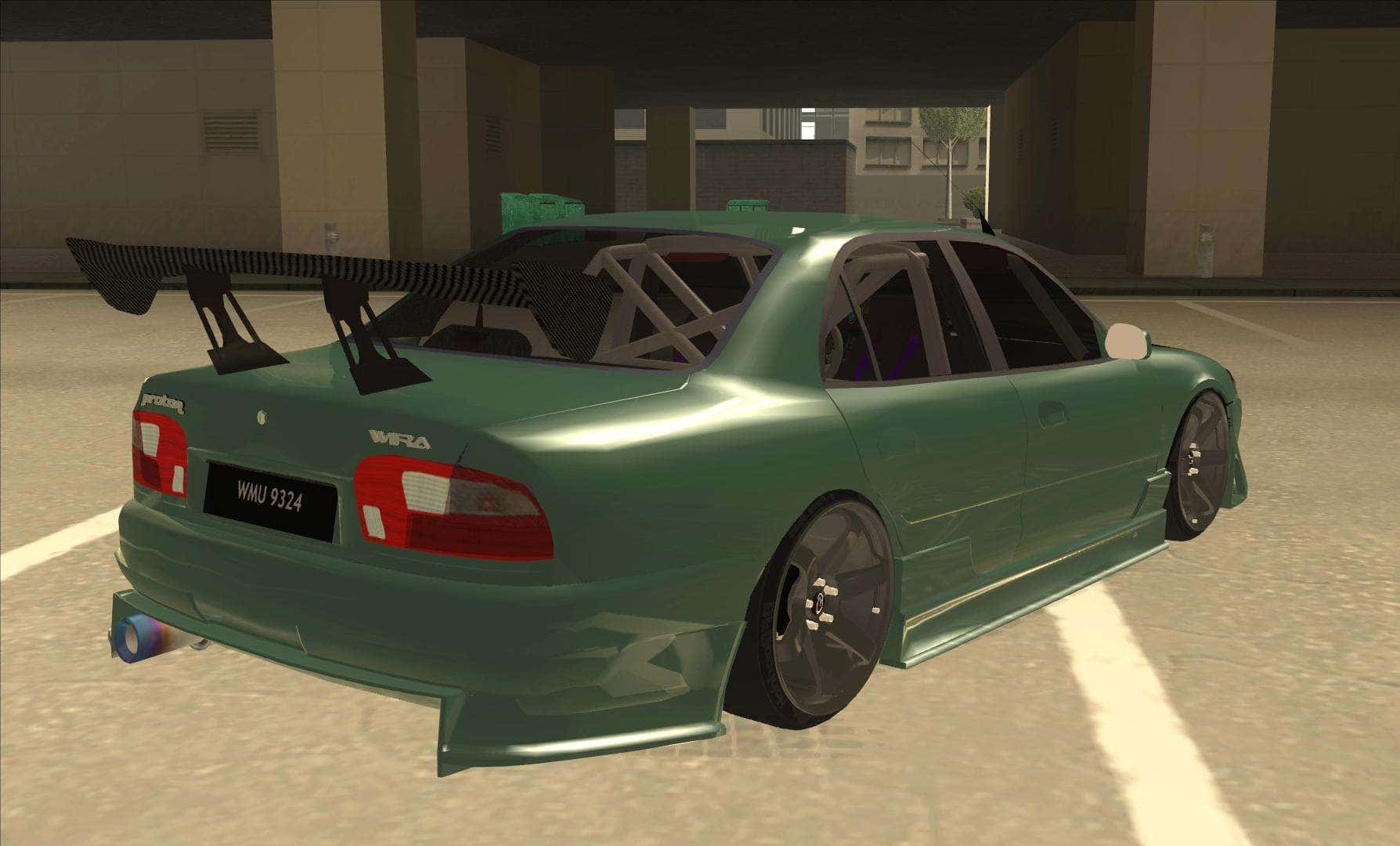 Proton Wira, teal, modified sedan, HD Desktop Wallpaper