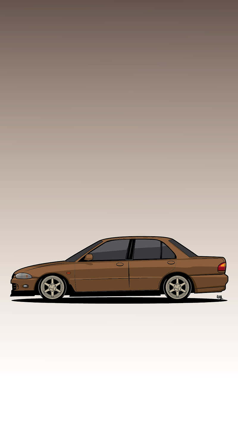 Proton Wira, brown, silver rims, HD Phone Wallpaper