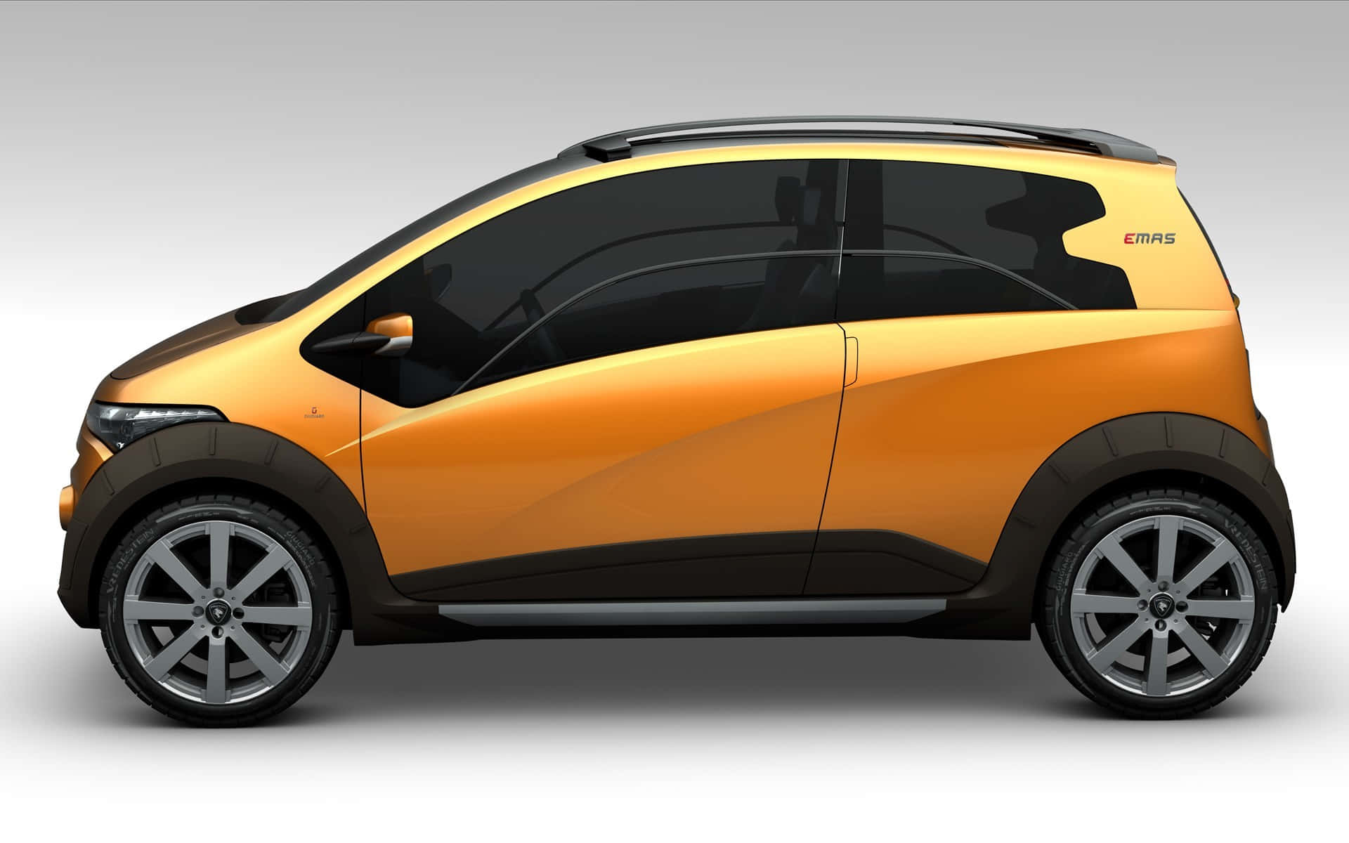 Proton, orange and black compact car, silver rims, Full HD Desktop Wallpaper