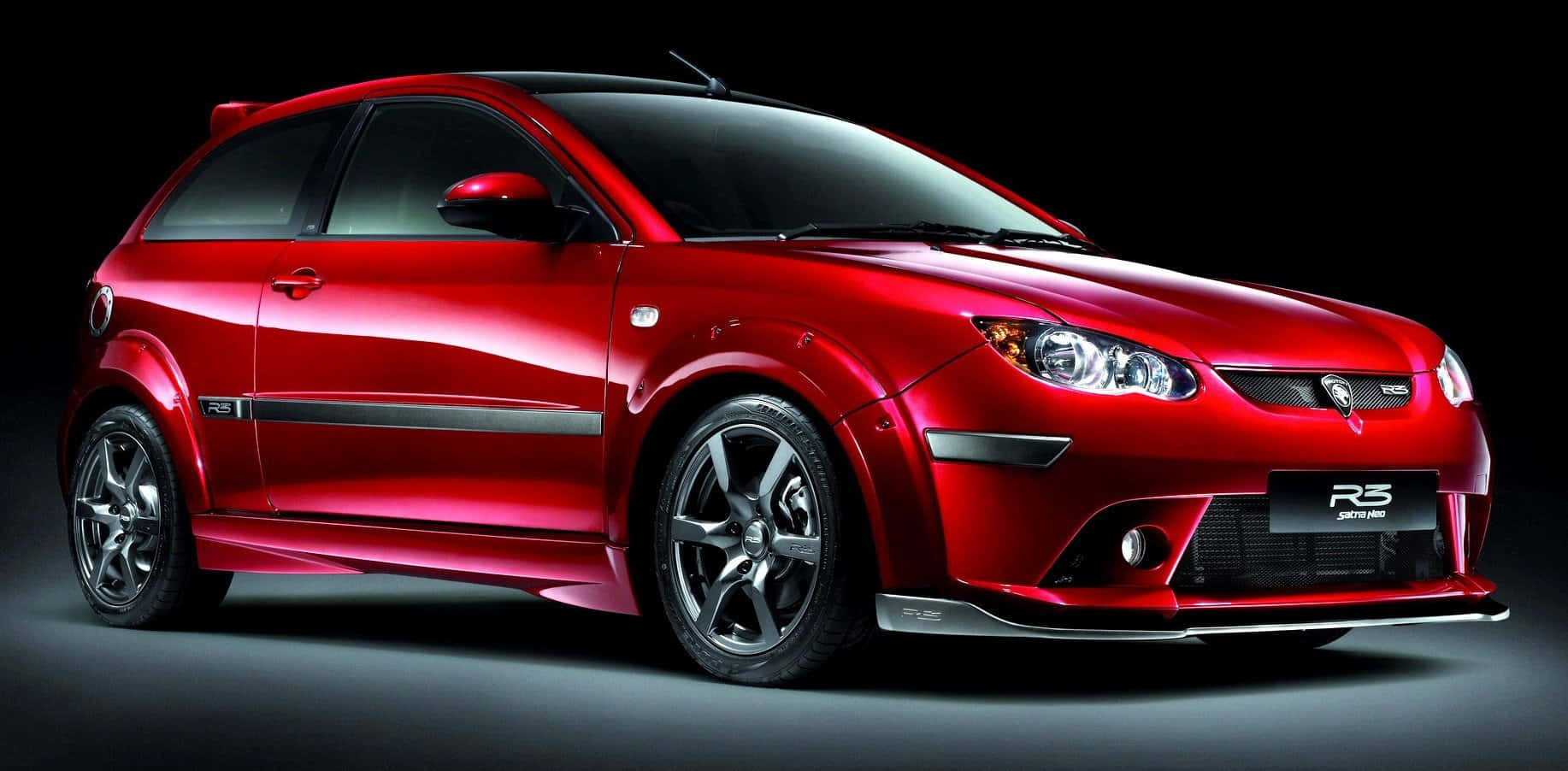 Proton, 1834 x 902, glossy red sports car, HD Desktop Wallpaper