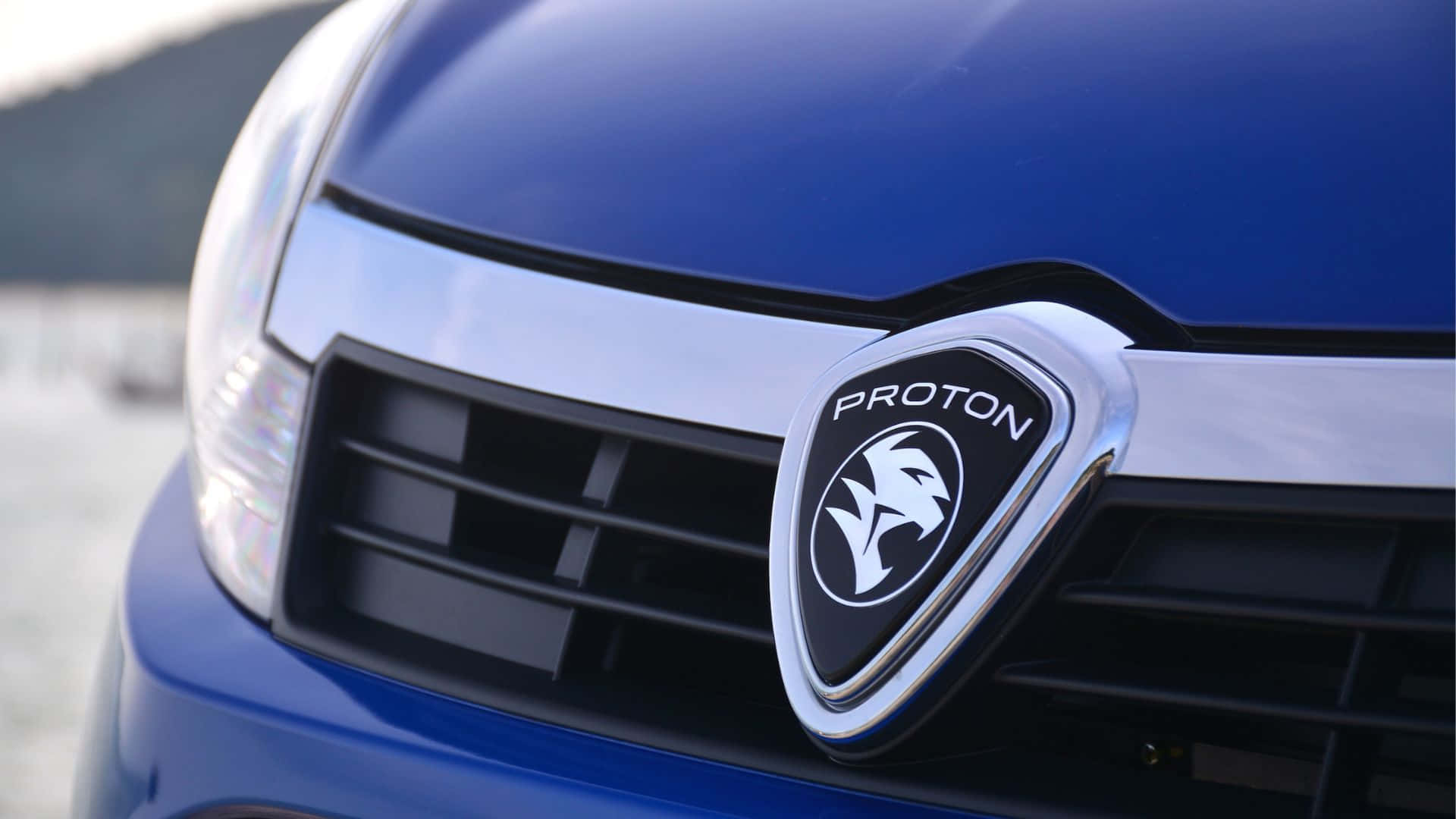 Proton, blue, front grille, Full HD Desktop Wallpaper