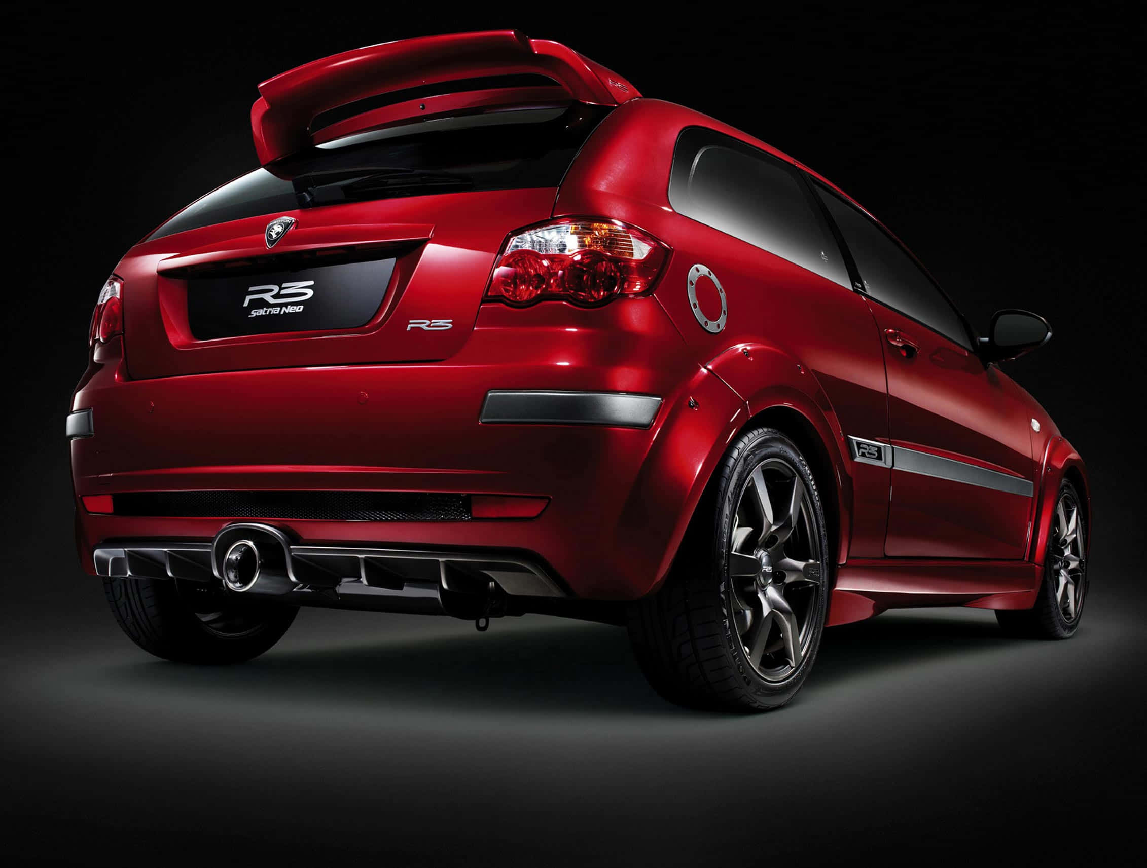 Proton, glossy red, black accents, Full HD Desktop Wallpaper