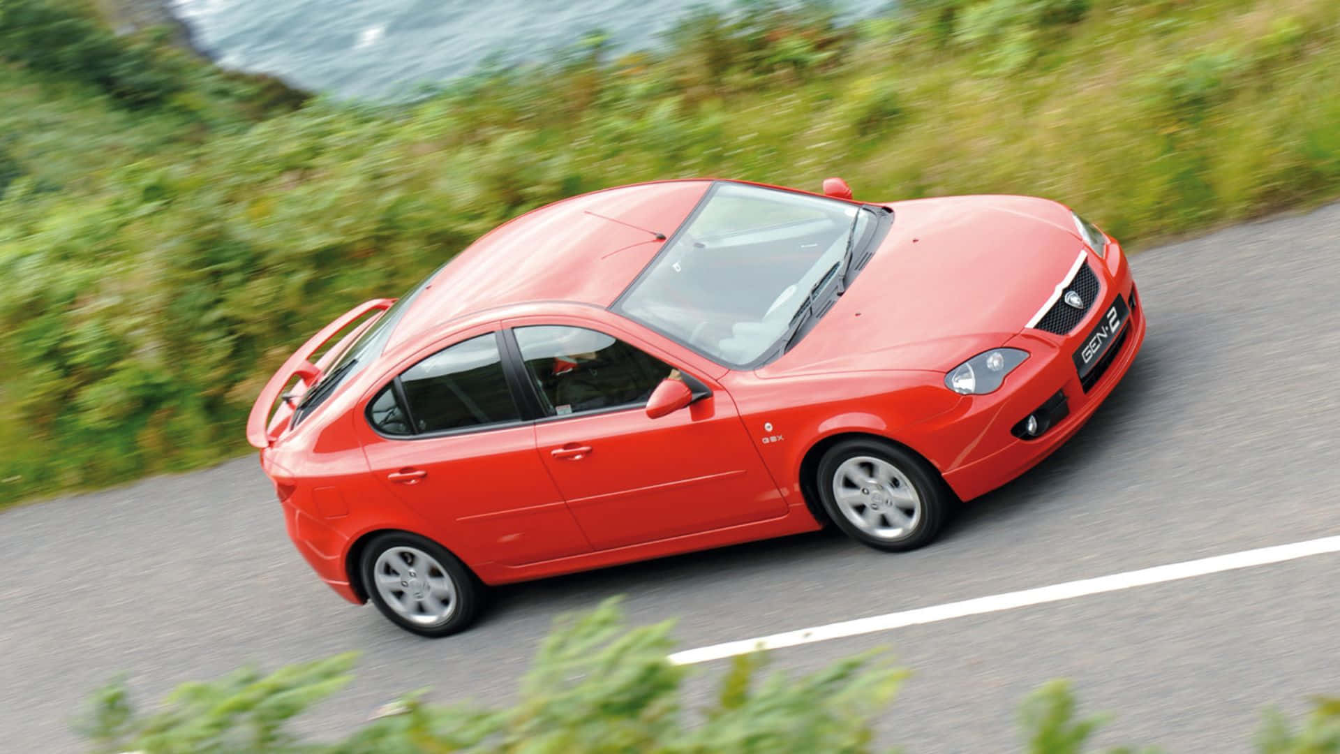 Proton, vibrant red, sports car, Full HD Desktop Wallpaper