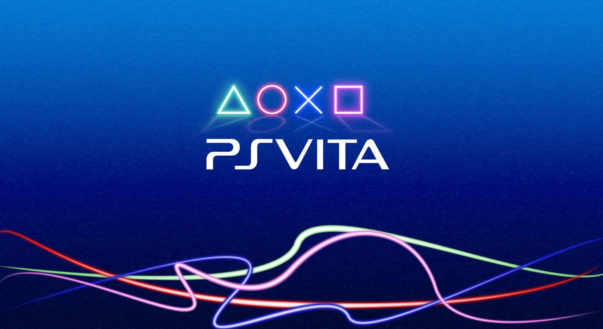 PS Vita, Neon glowing PS Vita logo, colorful light trails, Full HD Desktop Wallpaper
