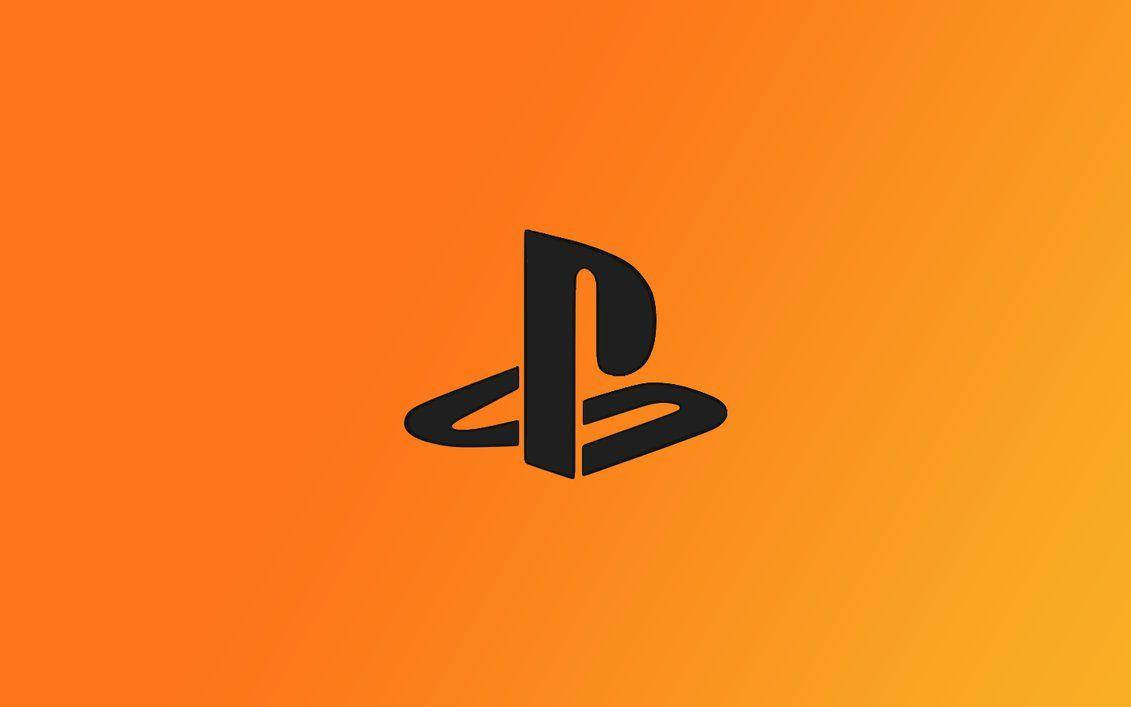 PS4 Logo, yellow, orange, SD Desktop Wallpaper
