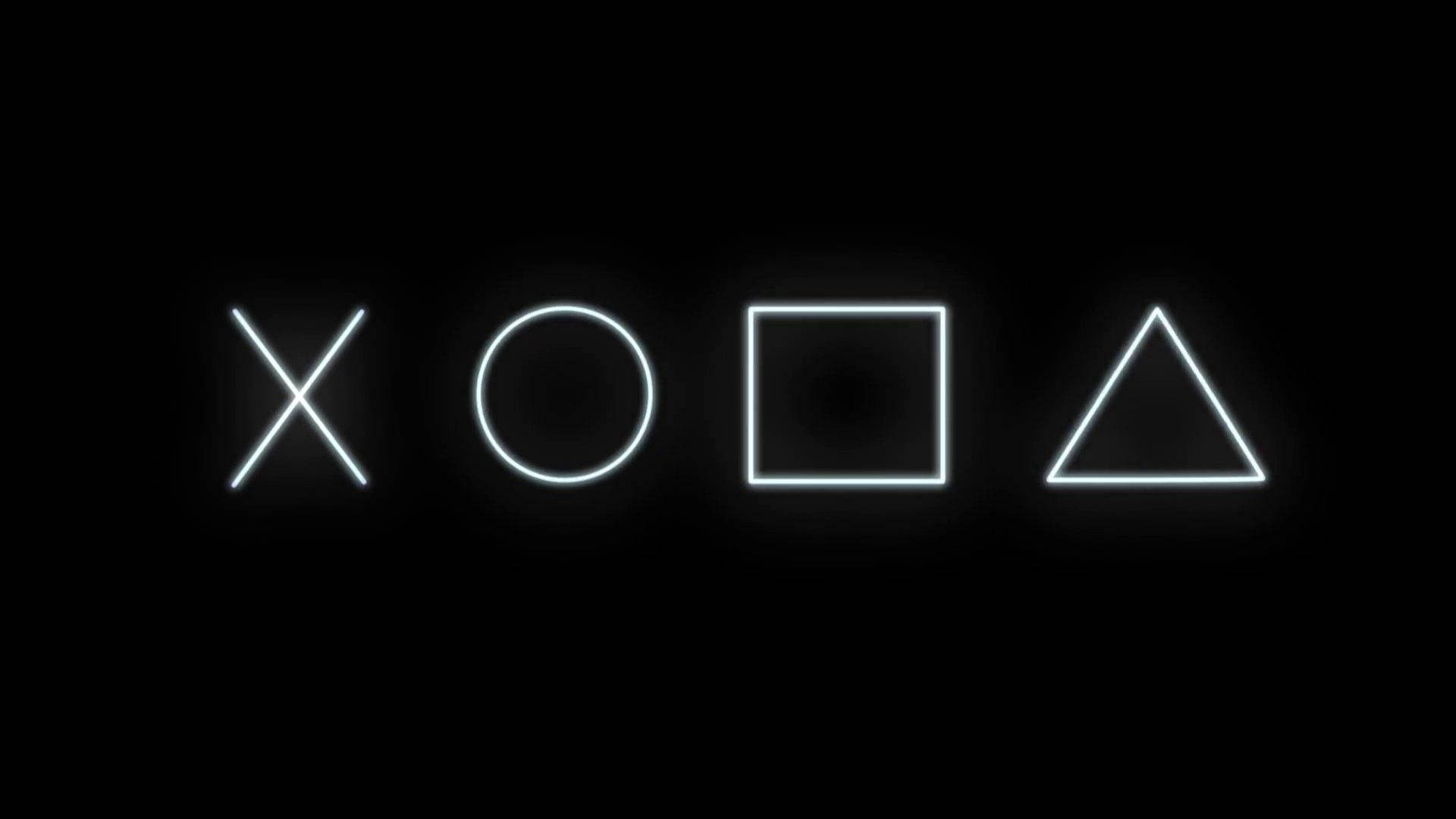 PS4 Logo, minimalist, glowing white, Full HD Desktop Wallpaper
